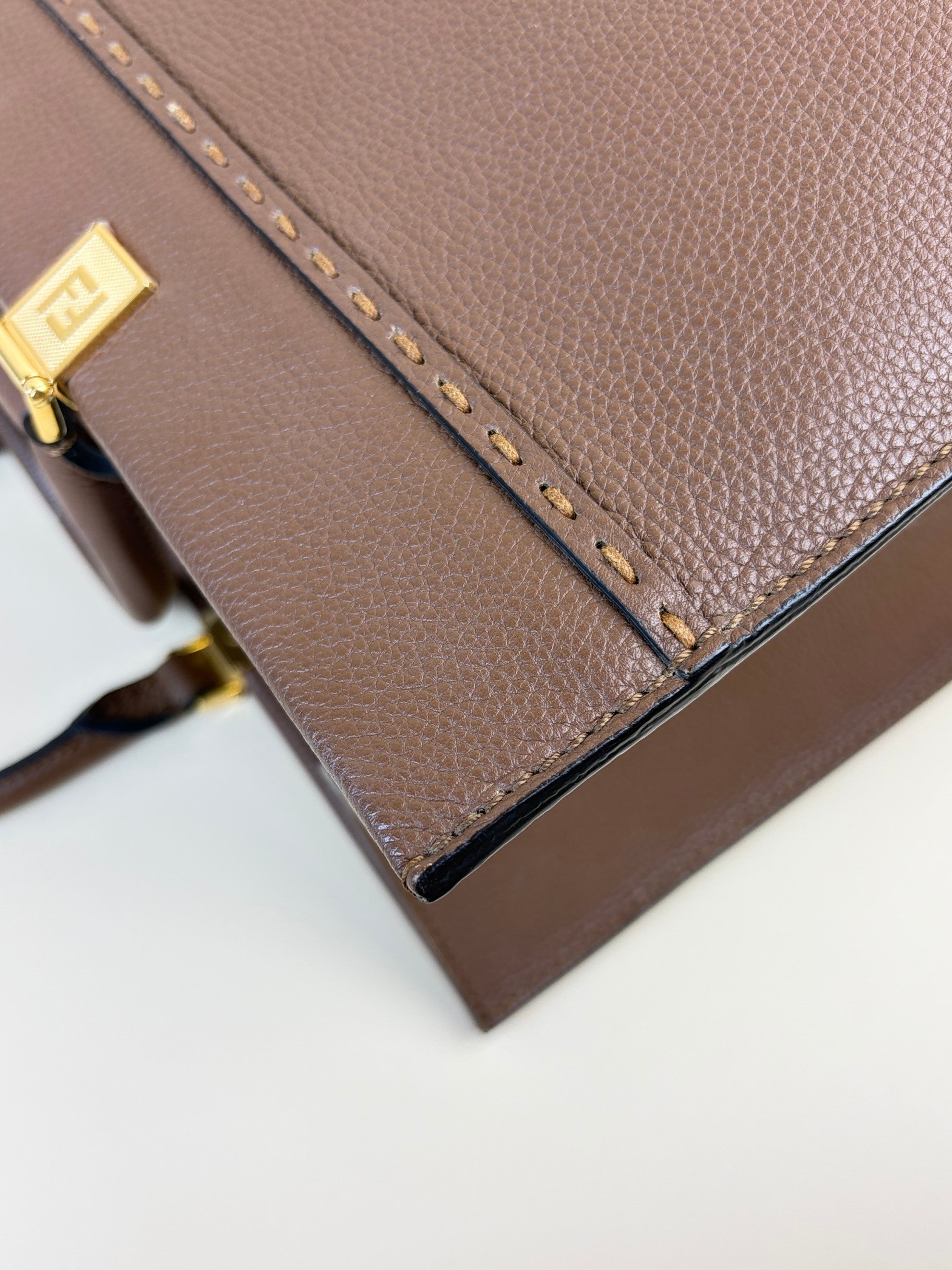 Fendi brown Sunshine Medium Shopping Tote Bag