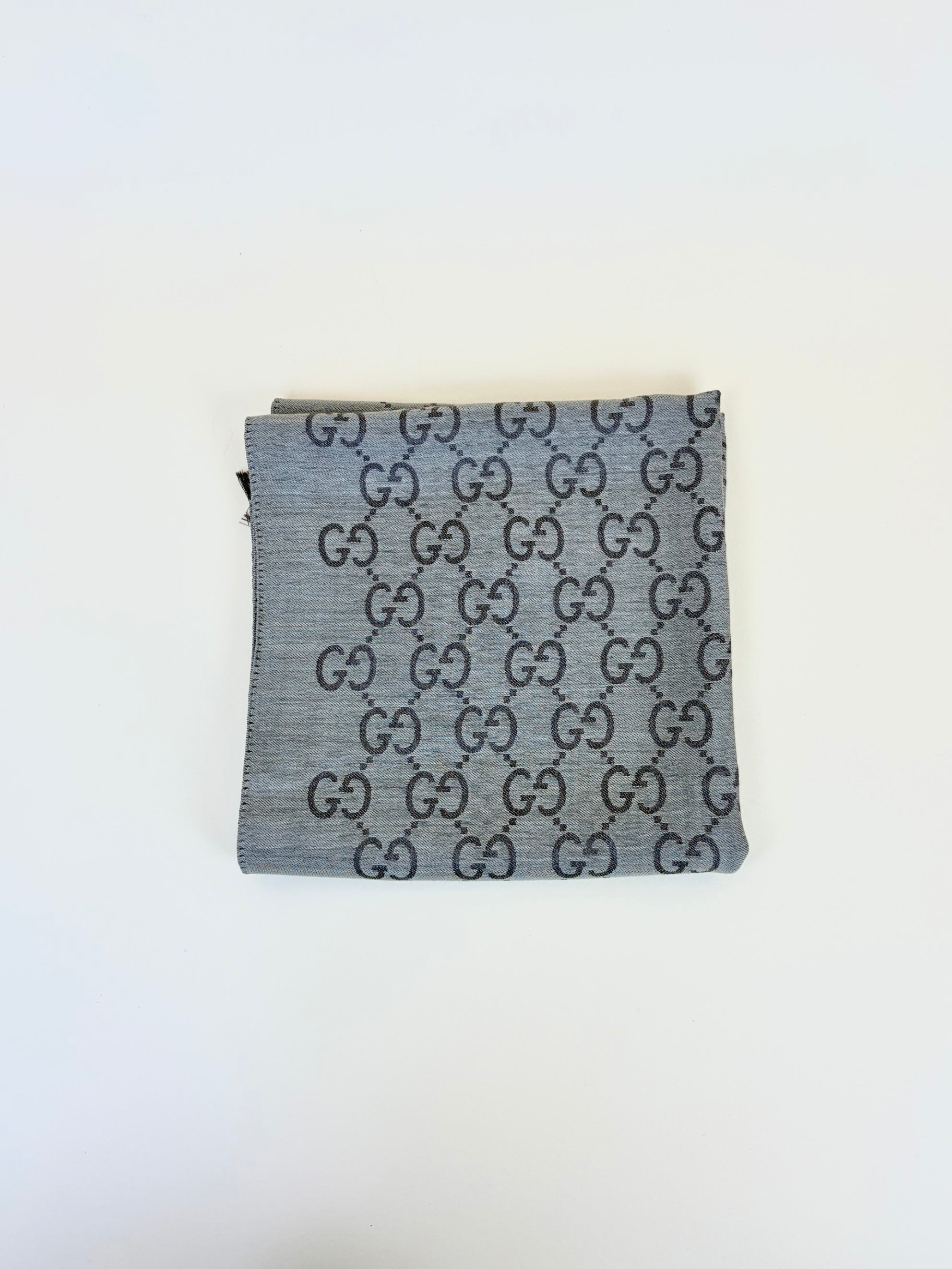 Gucci Dark Brown GG Monogram Wool/Silk Scarf