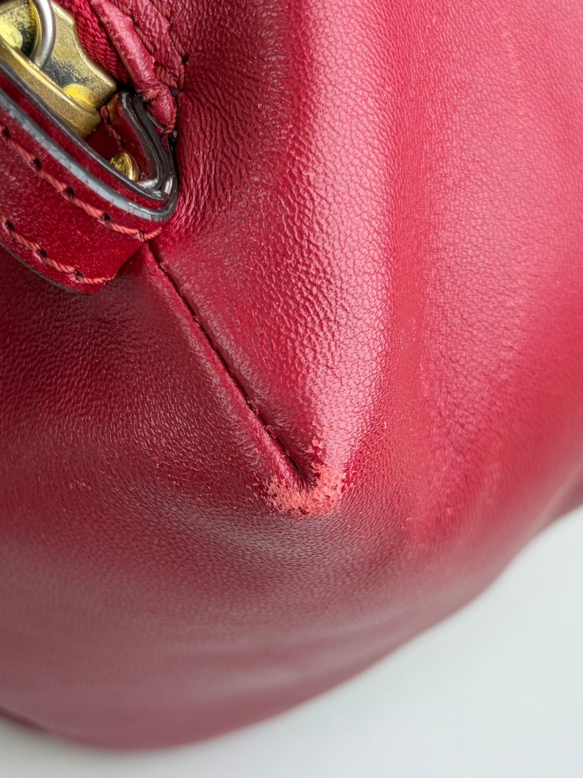 Burberry red leather small Blaze Haymarket Tote Bag