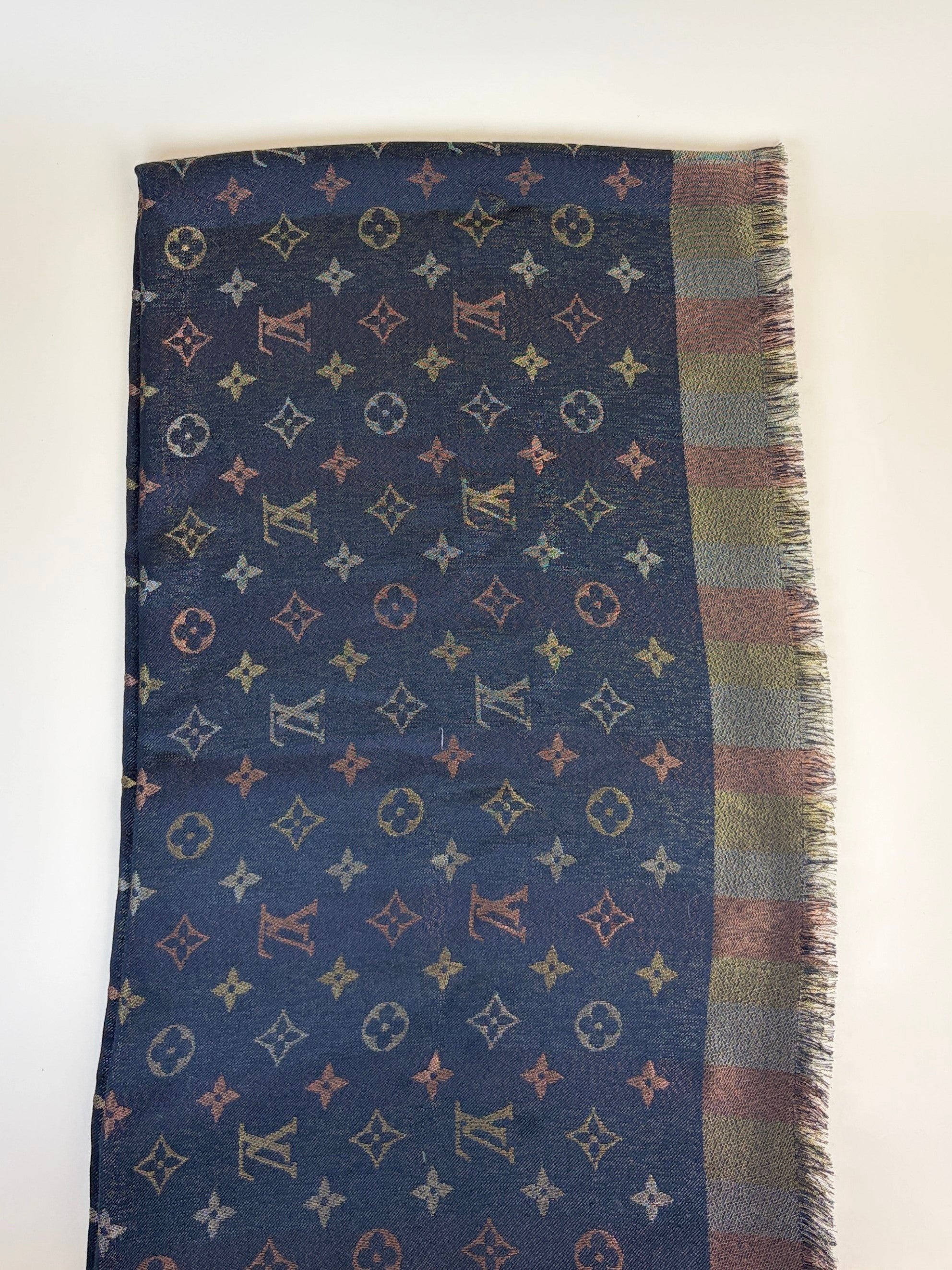 louis Vuitton so shine monogram brown shawl