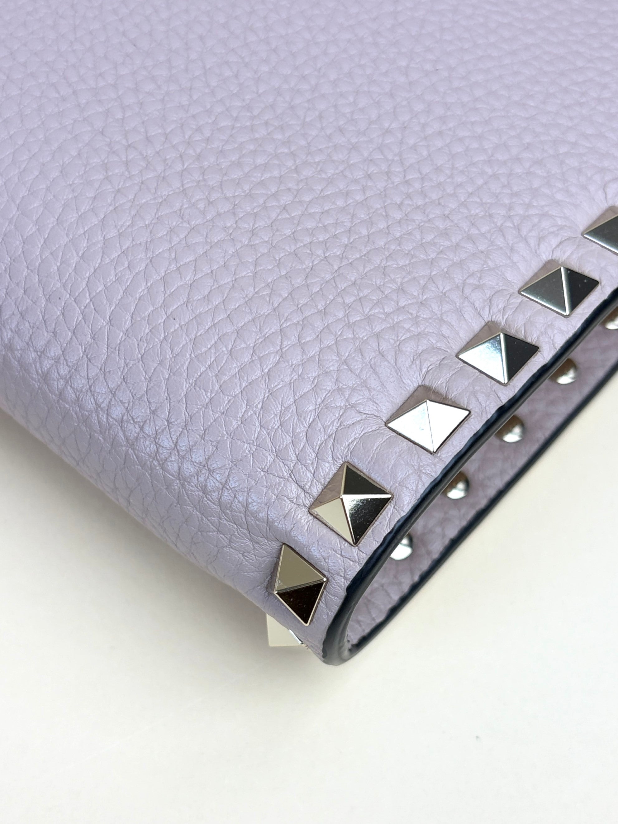 Valentino euro nude pebbled Rock stud Zipped pouch
