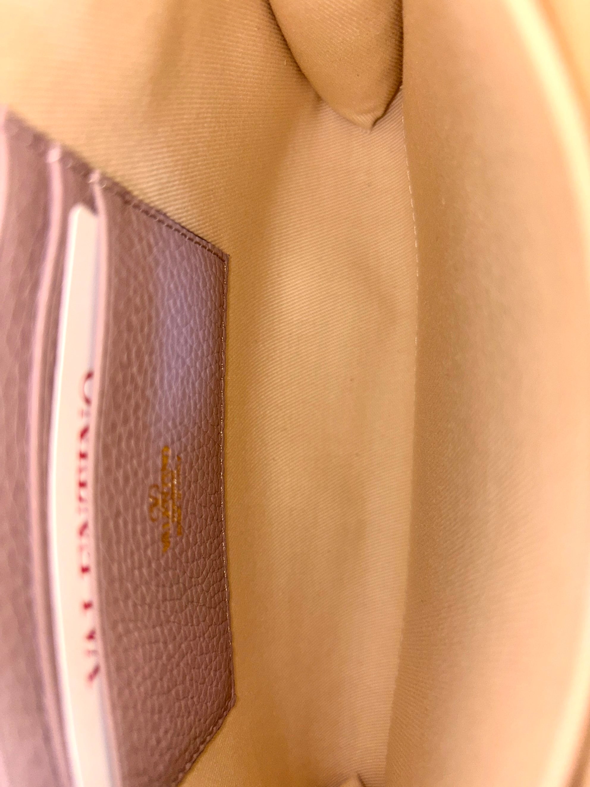 Valentino euro nude pebbled Rock stud Zipped pouch