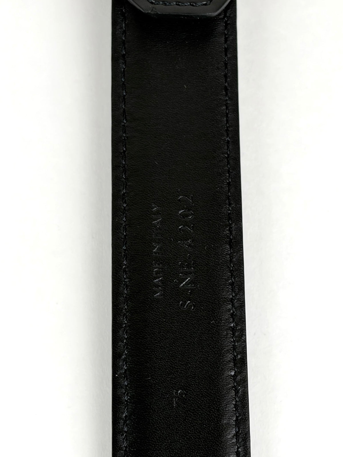 Celine black taurillon leather triomphe 25mm belt