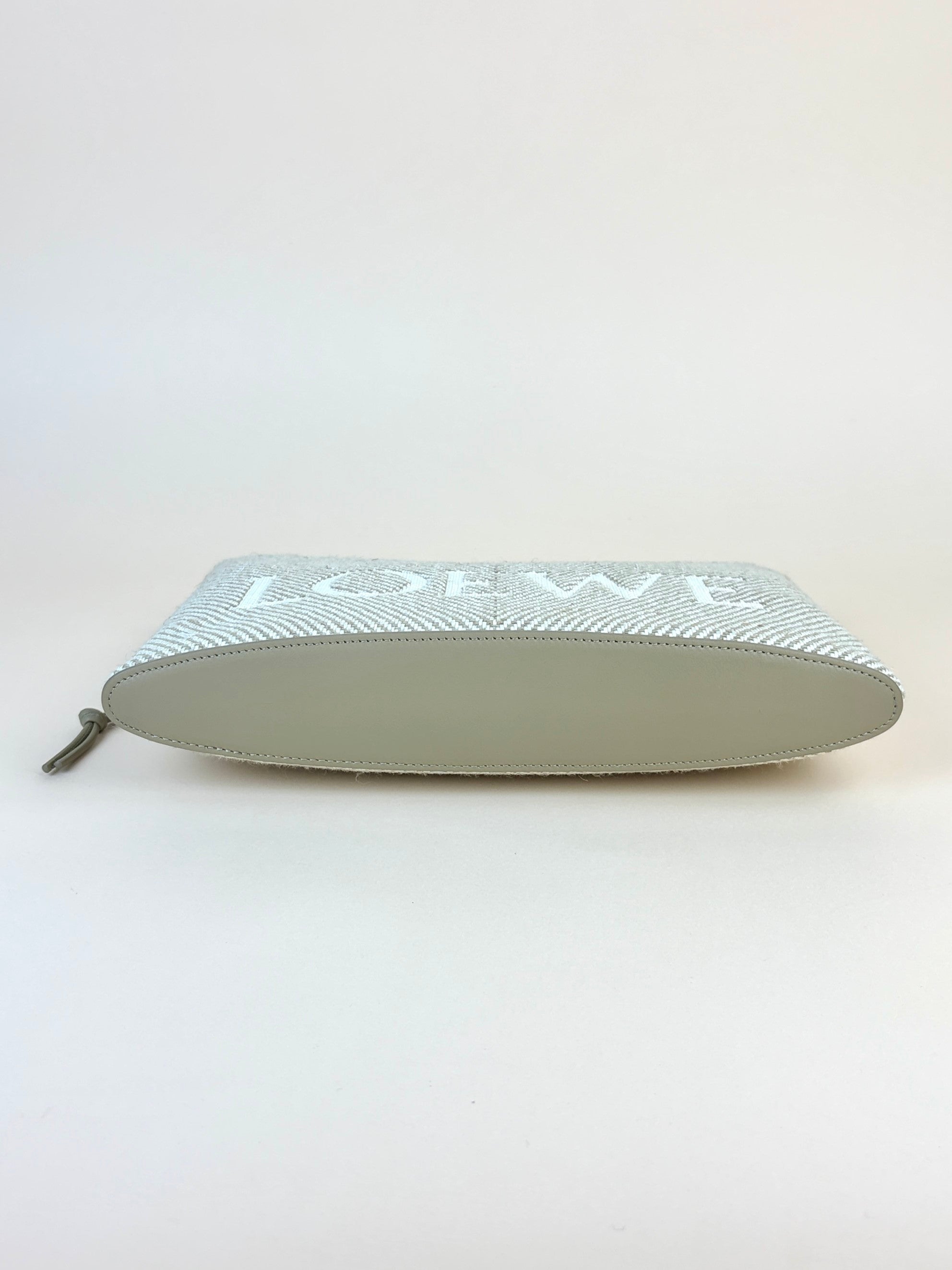 Loewe beige jacquard canvas oblong pouch