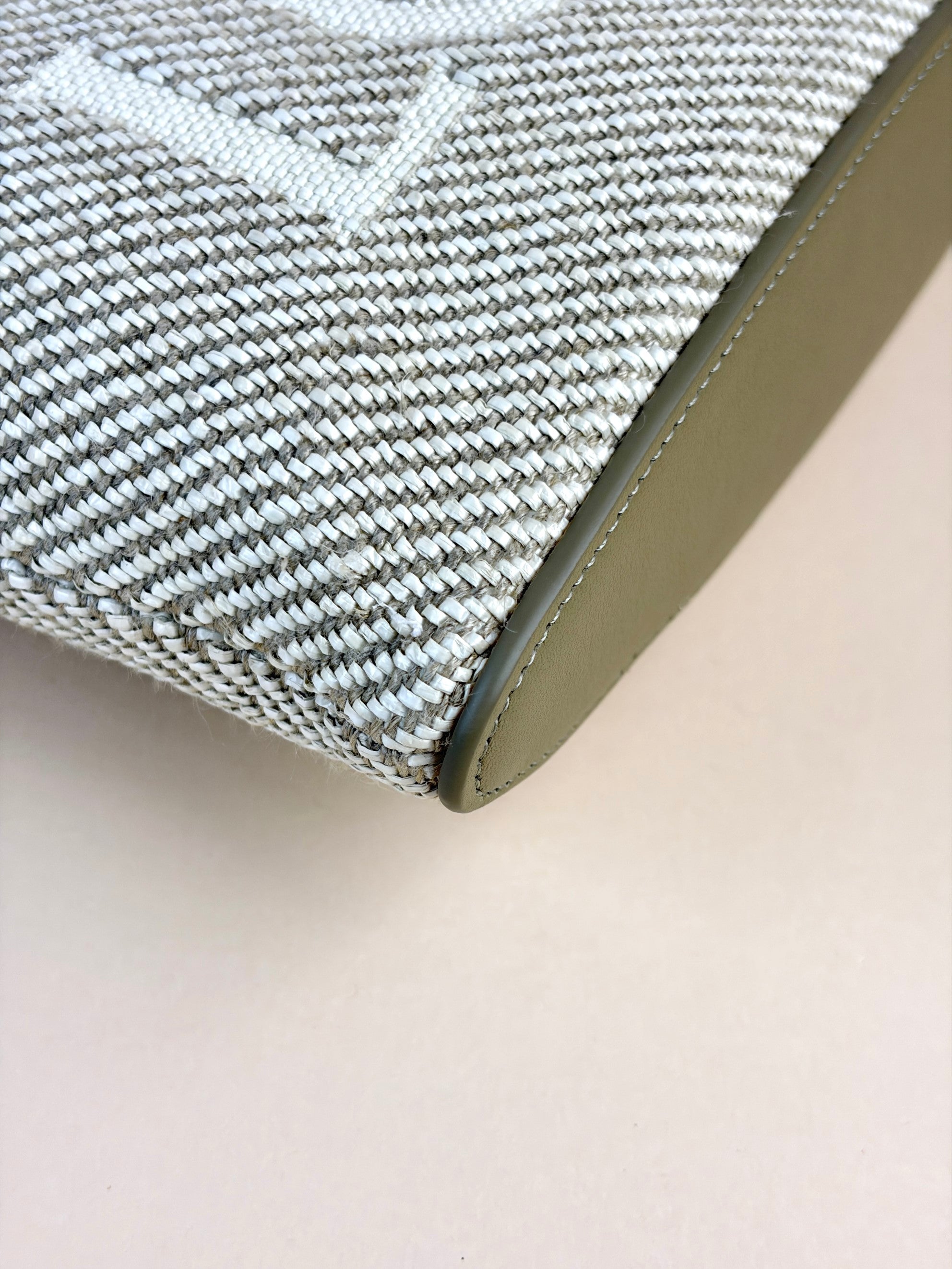 Loewe beige jacquard canvas oblong pouch