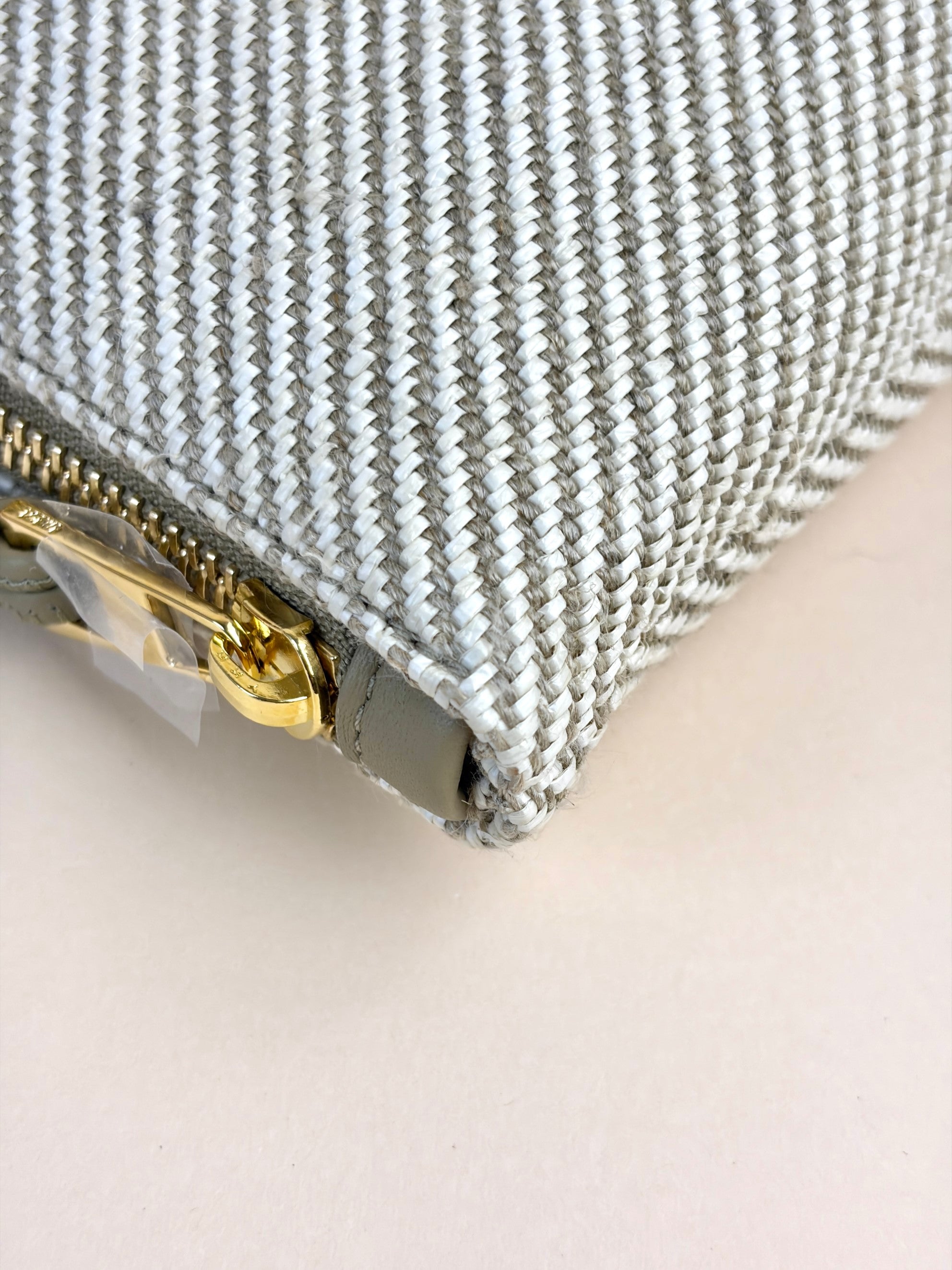 Loewe beige jacquard canvas oblong pouch