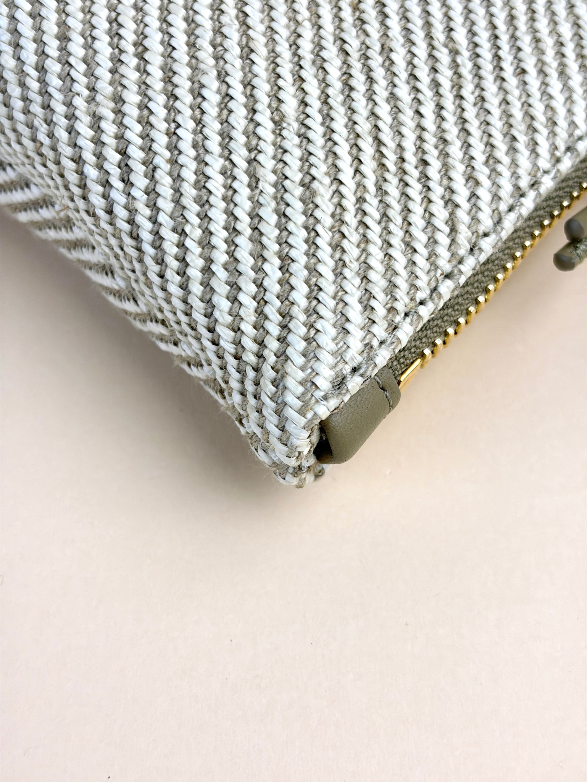 Loewe beige jacquard canvas oblong pouch