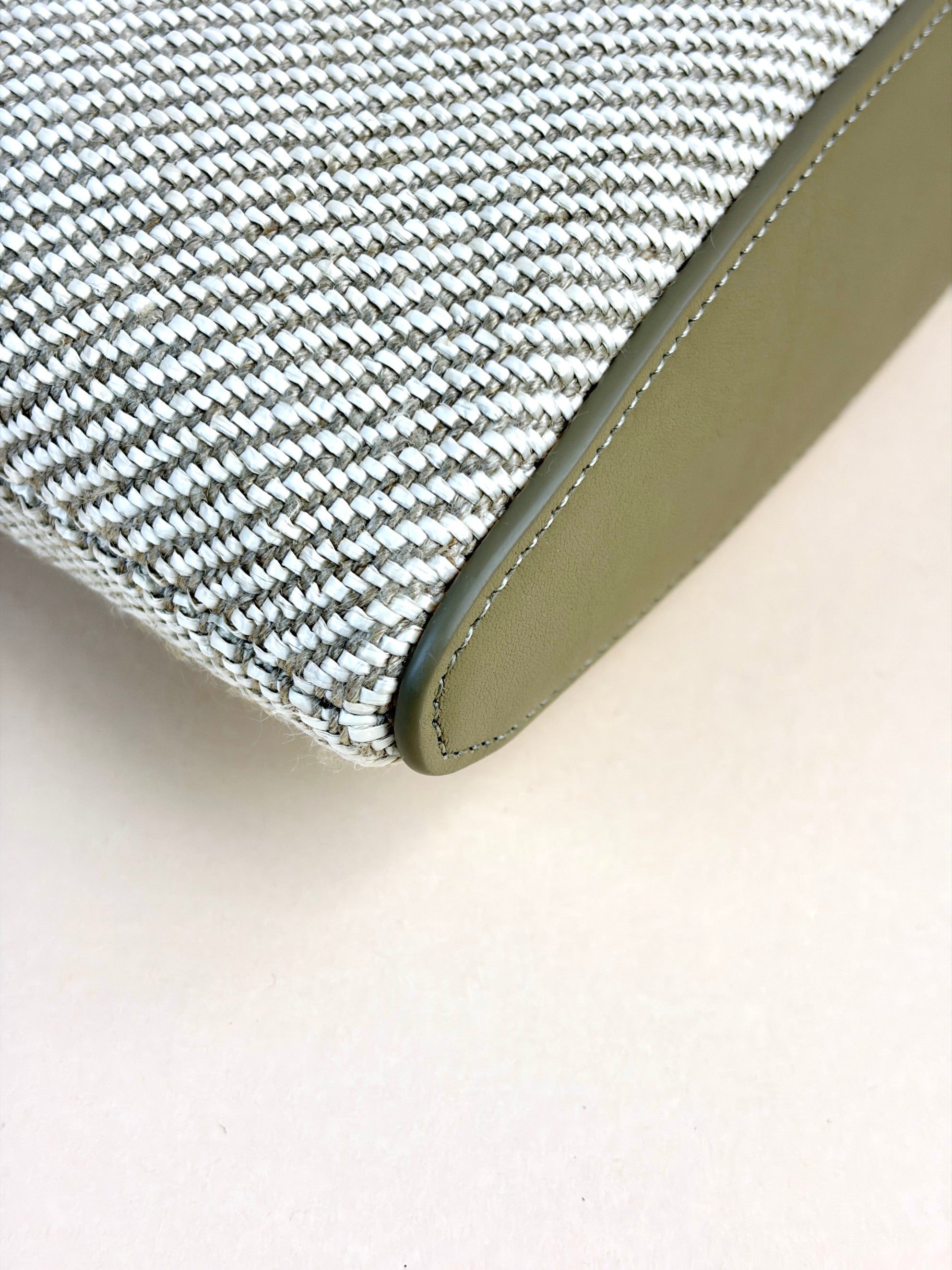 Loewe beige jacquard canvas oblong pouch