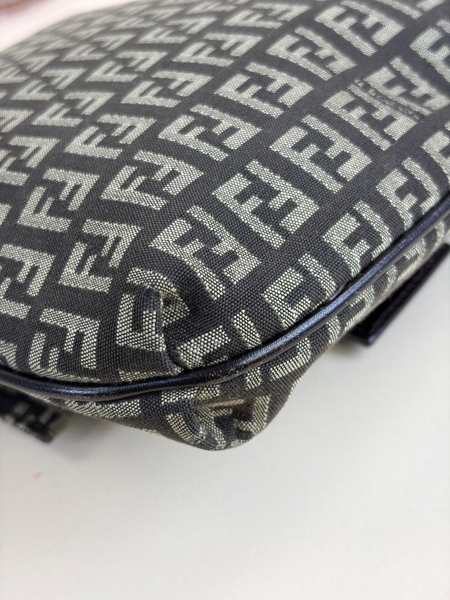 Fendi Grey FF Zucchino Crossbody Bag