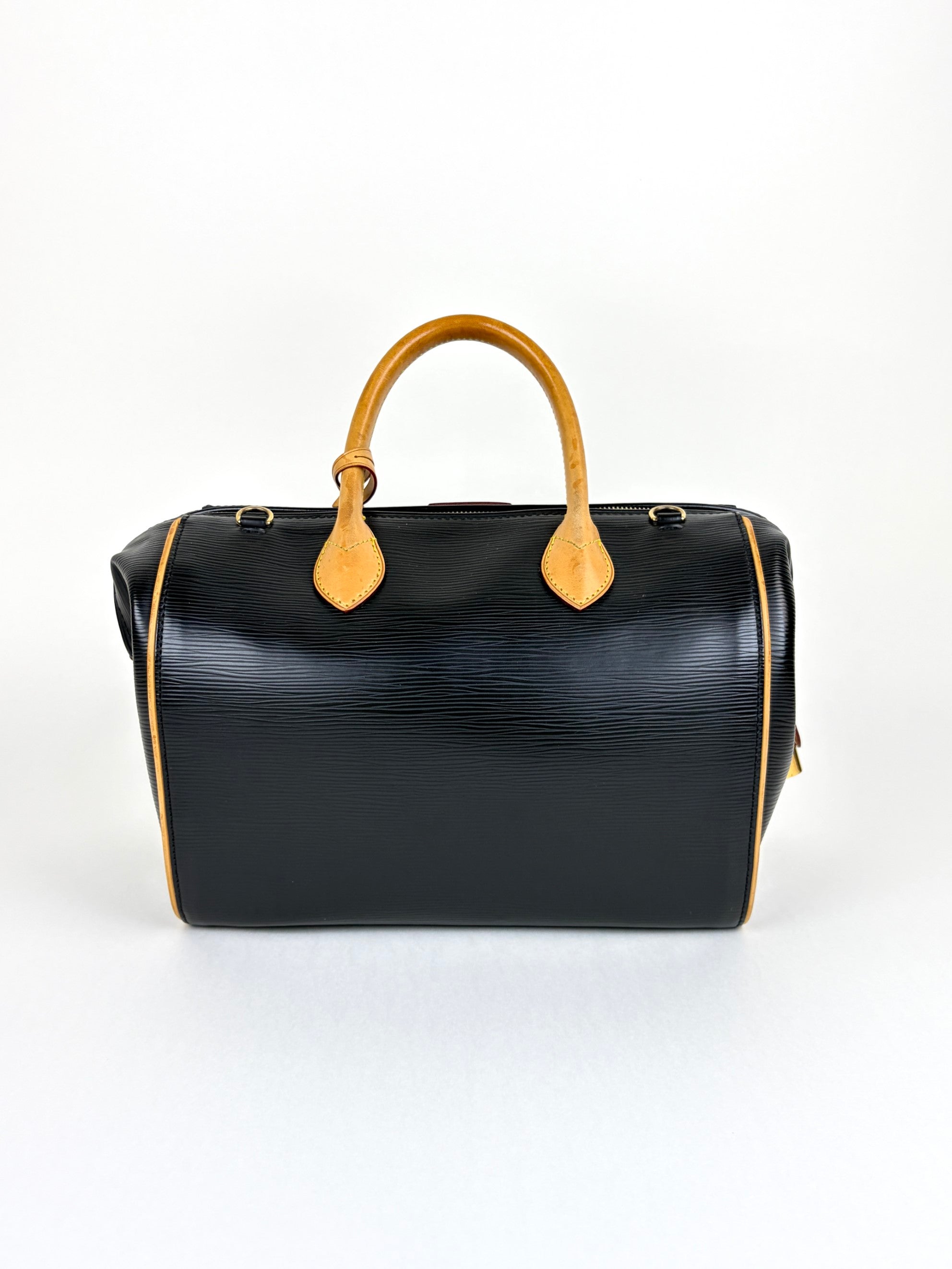 Louis Vuitton black epi leather doc speedy pm bag