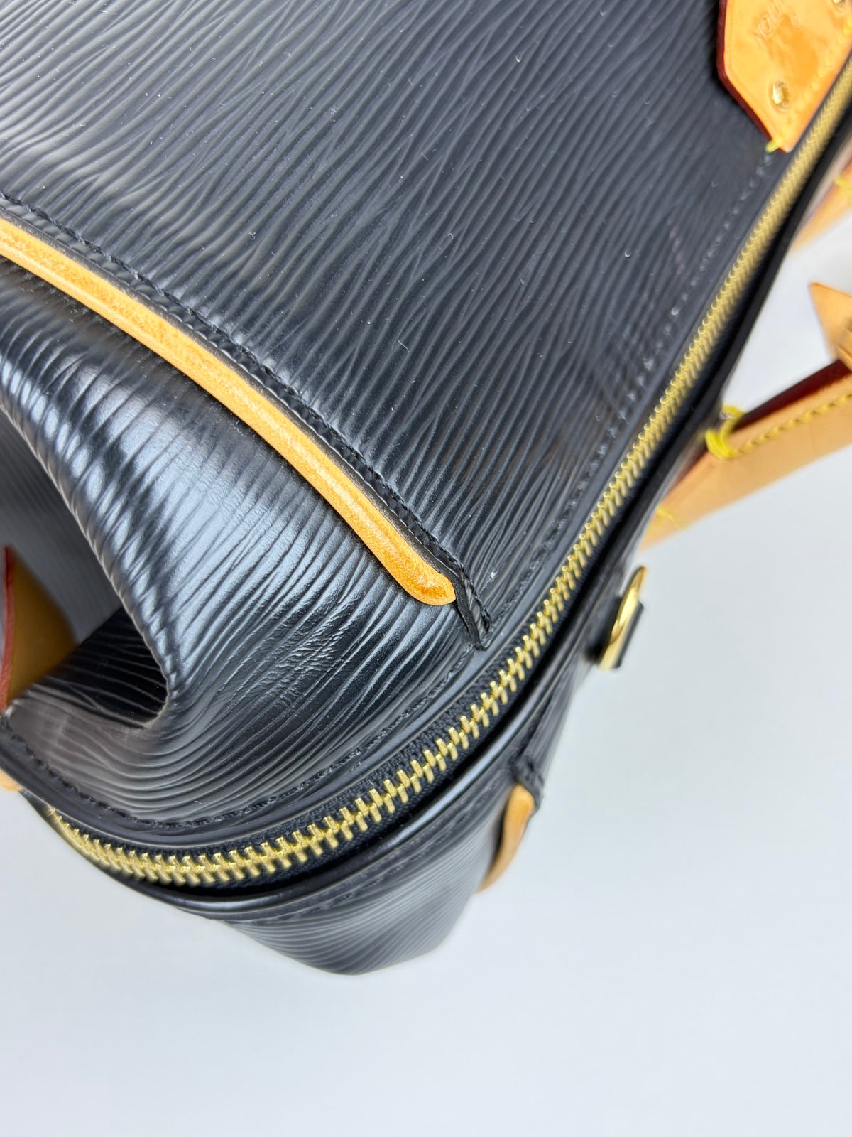 Louis Vuitton black epi leather doc speedy pm bag
