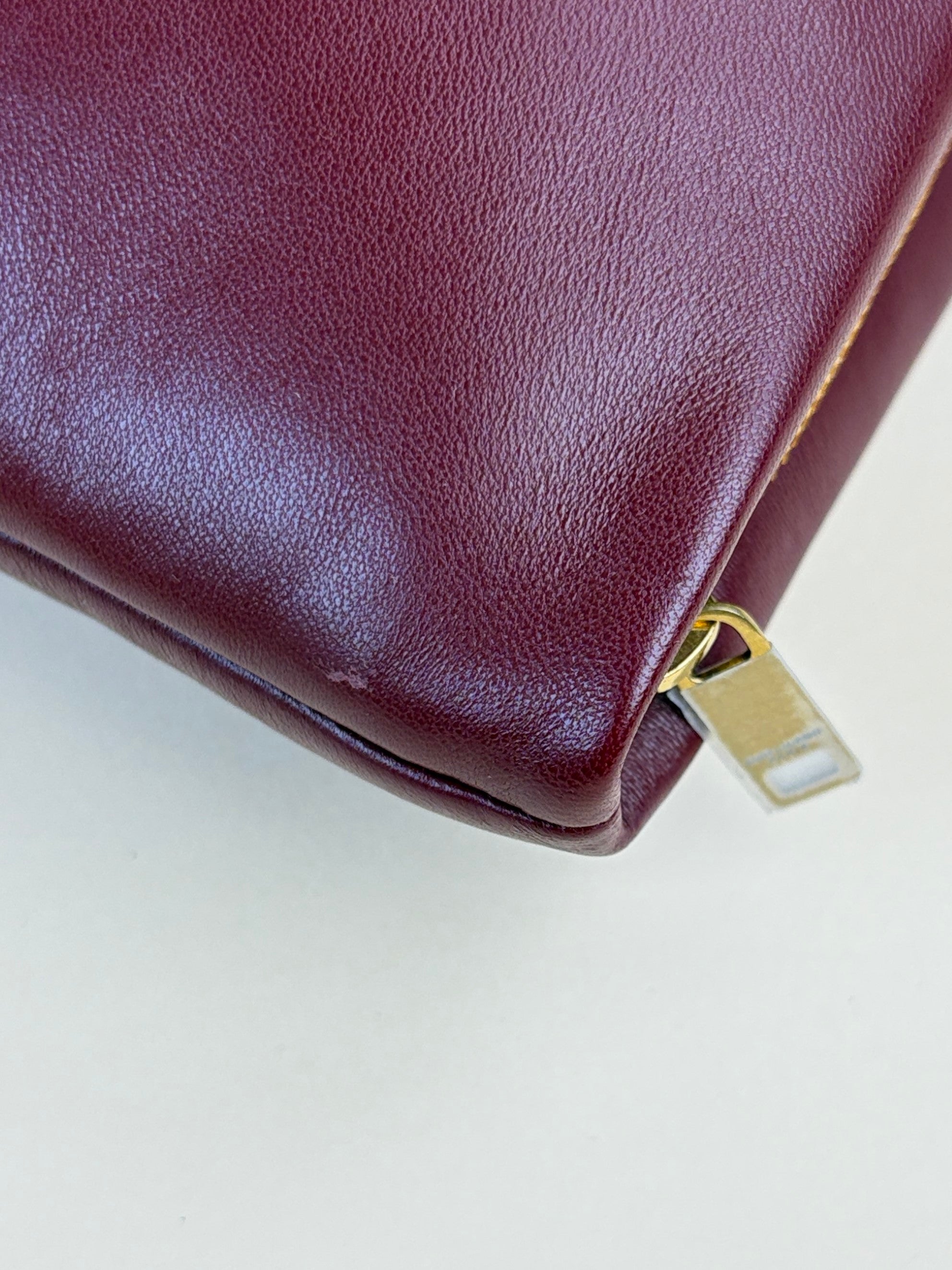 ysl burgundy calypso large zip pouch