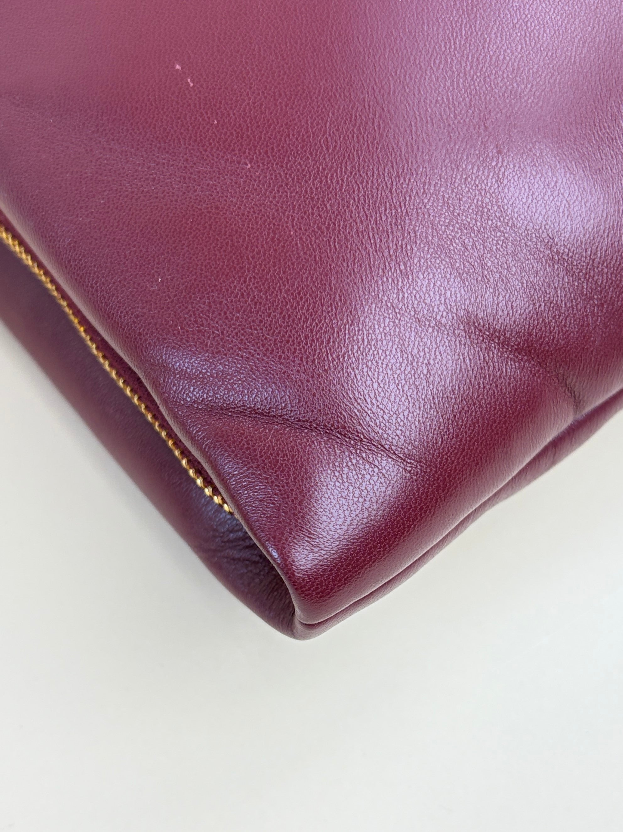ysl burgundy calypso large zip pouch