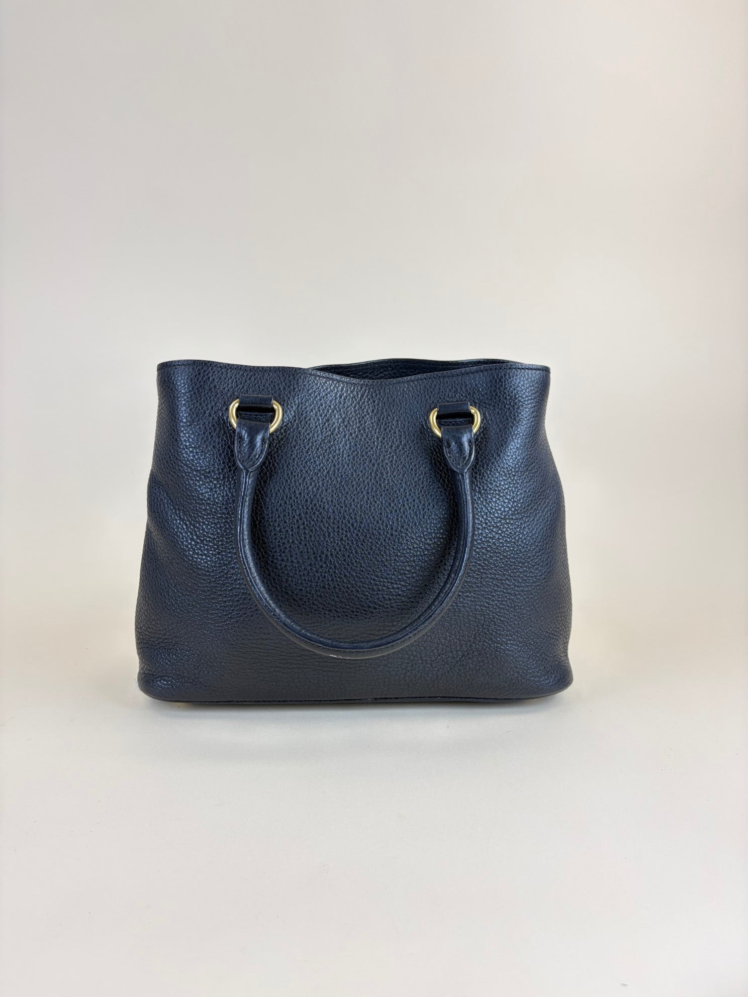 Prada small black vitello danio leather