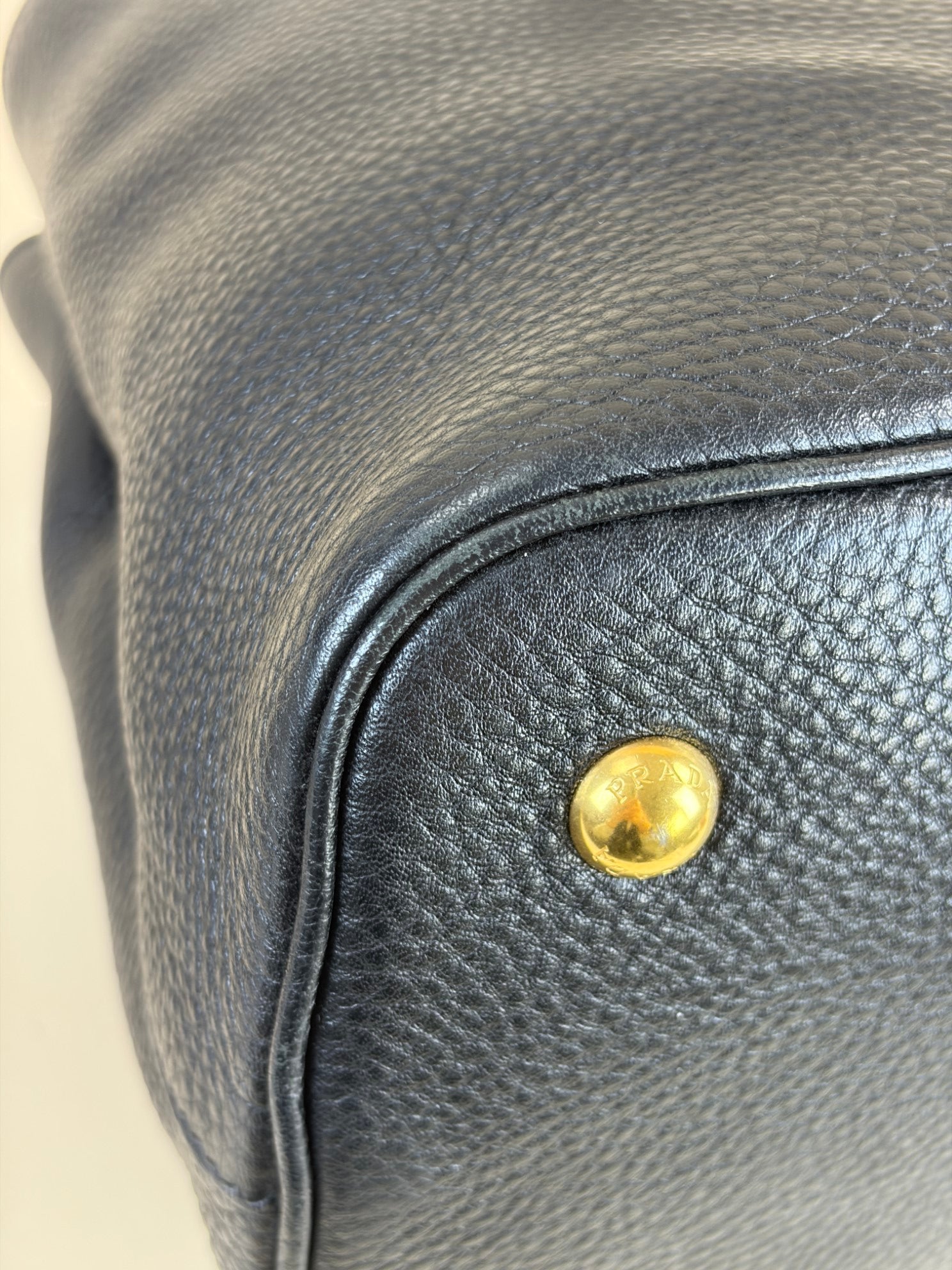 Prada small black vitello danio leather