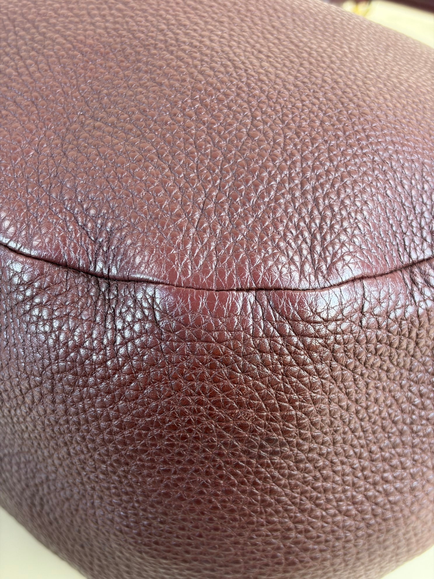 Prada burgundy Vitello Daino Hobo Bag