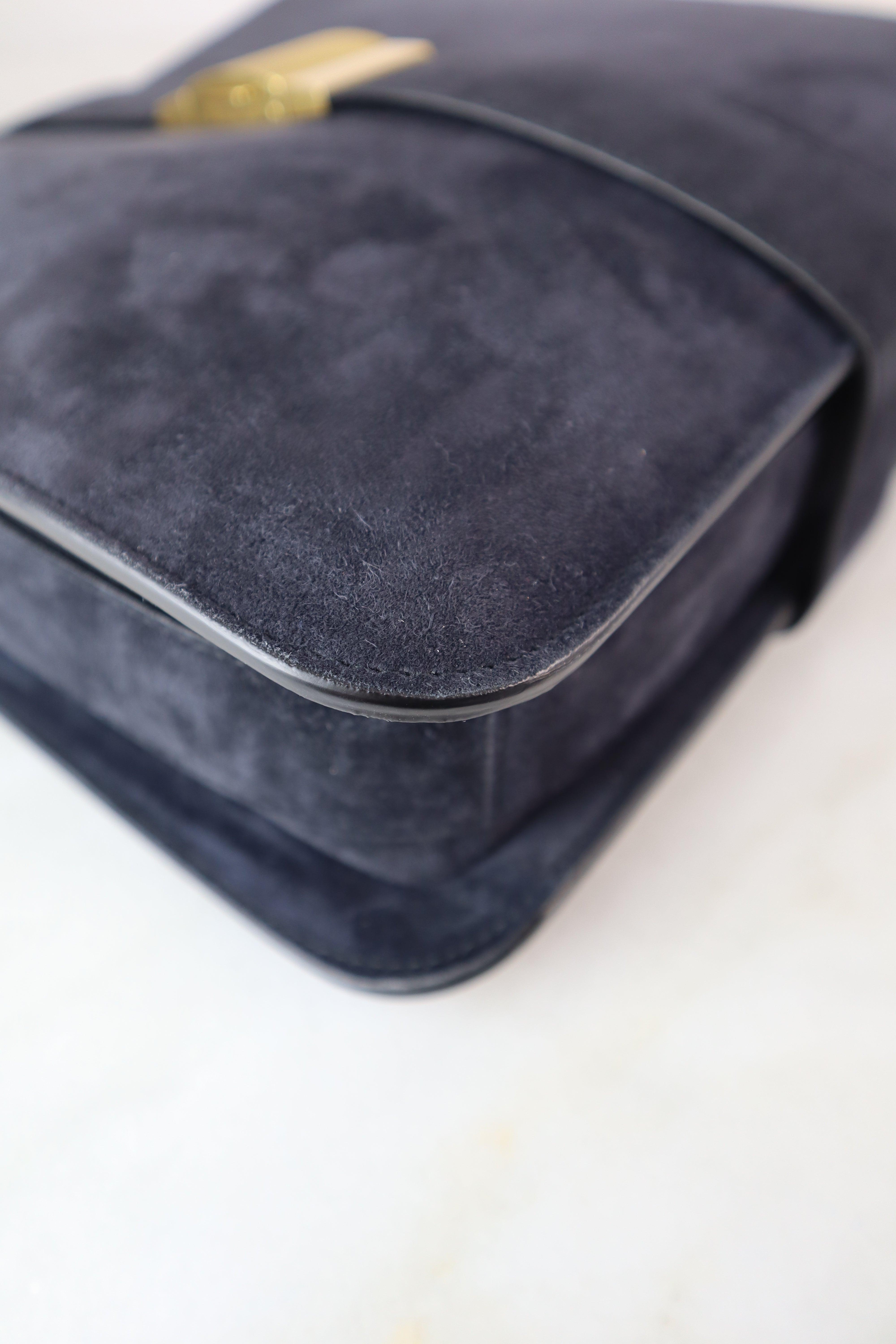 Bottega Veneta Navy Velvet Marie Medium Shoulder Bag