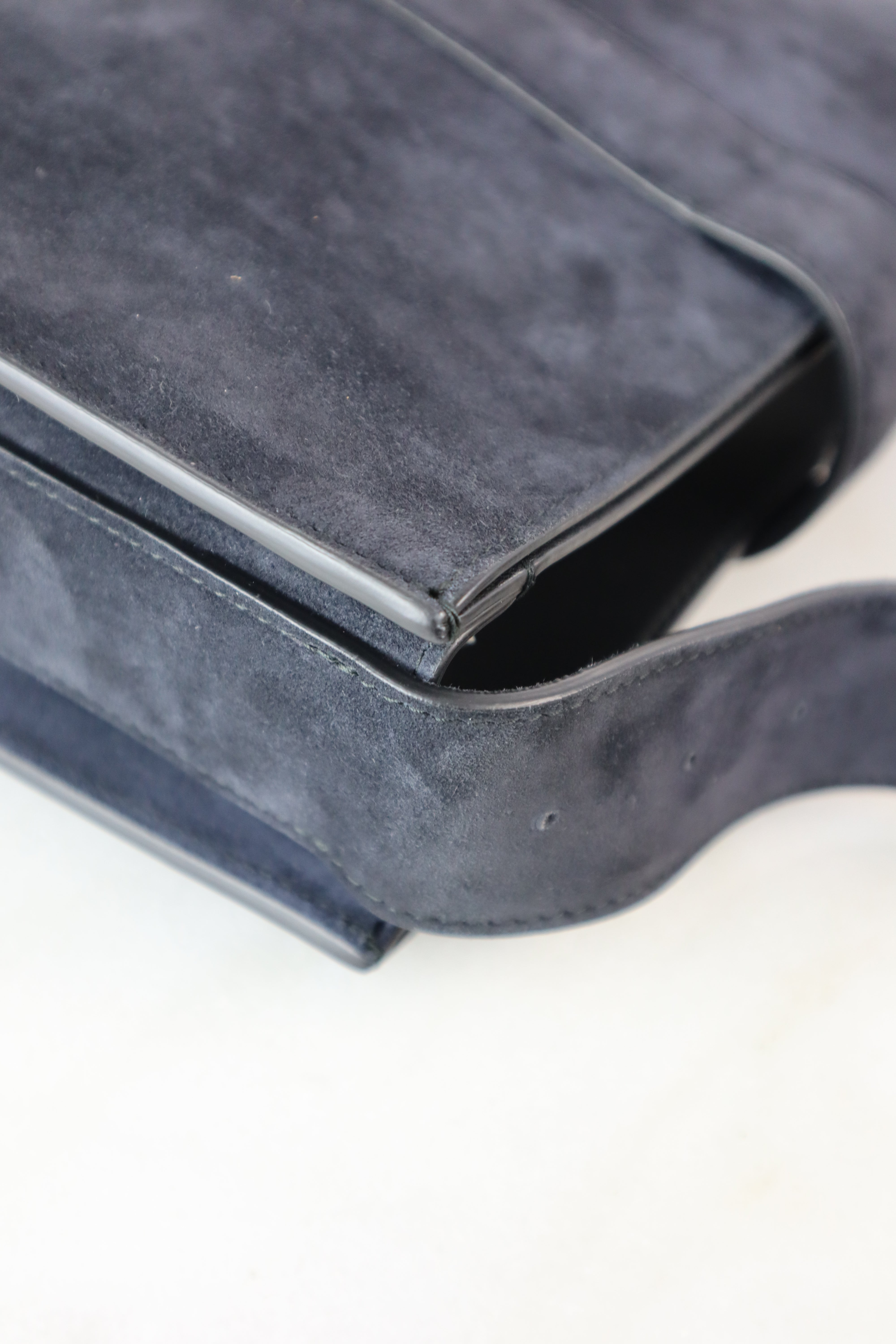 Bottega Veneta Navy Velvet Marie Medium Shoulder Bag