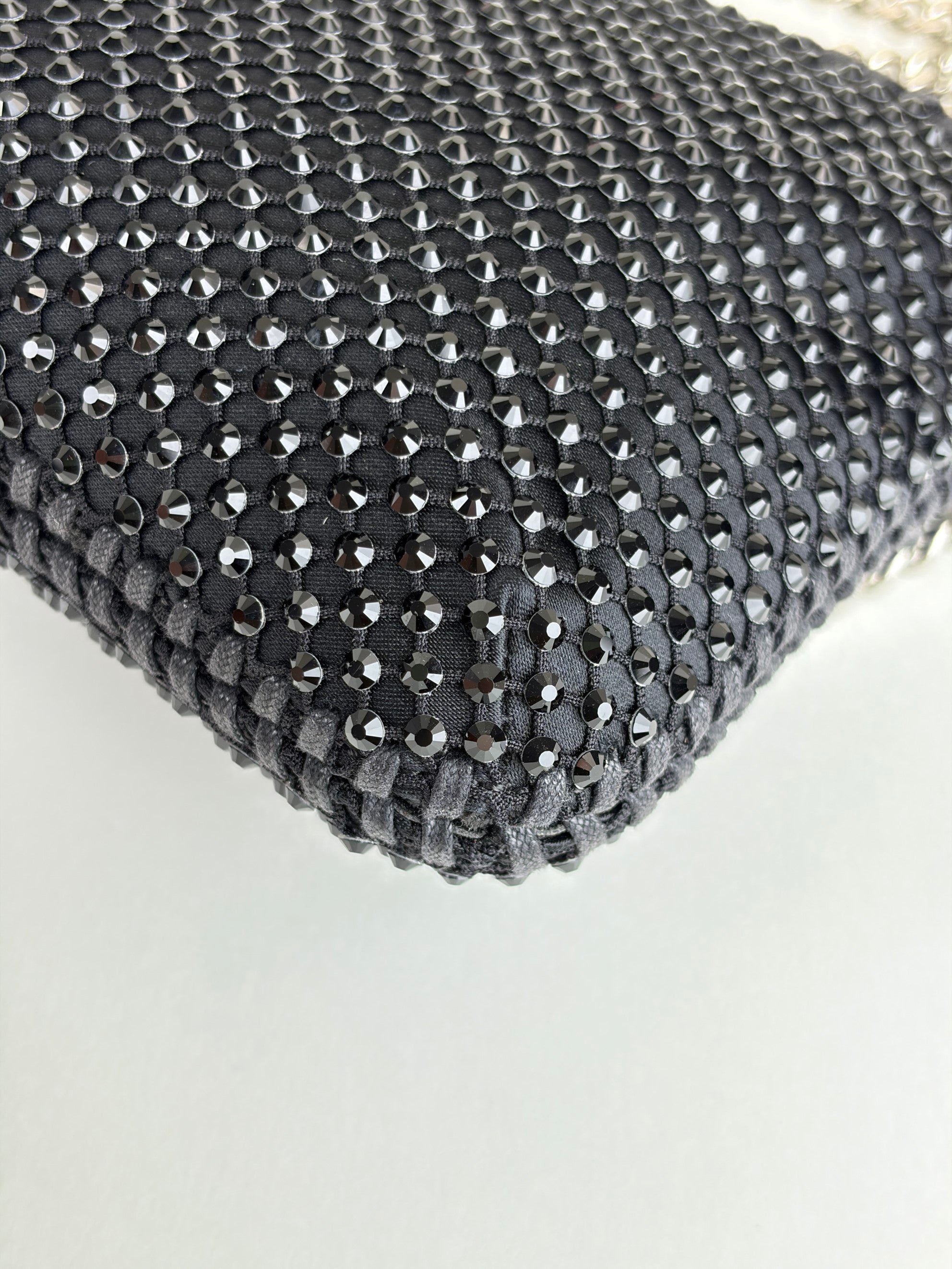 Stella McCartney black Falabella with crystals nano tote bag