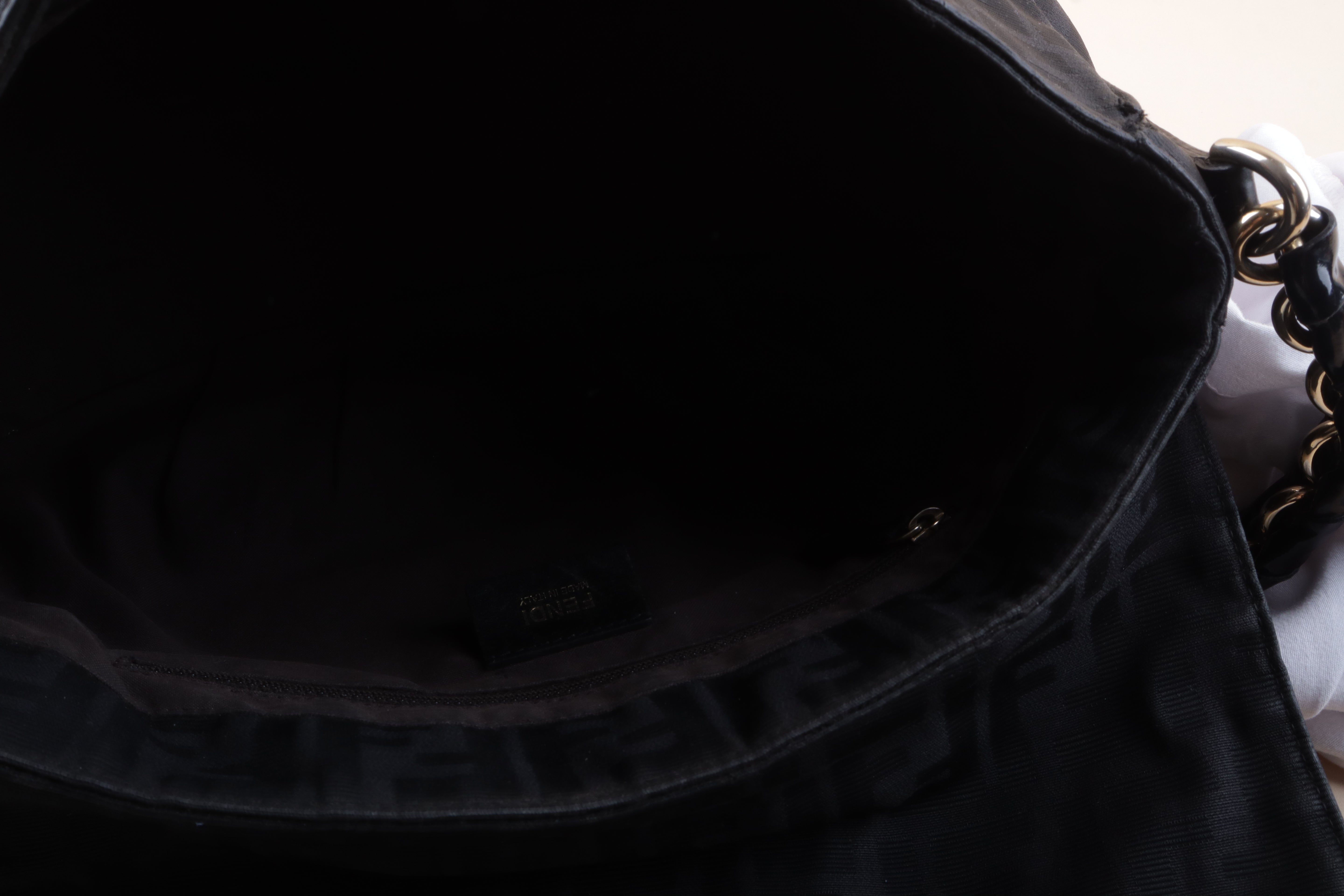 Fendi Black Mia Flap FF Shoulder Bag