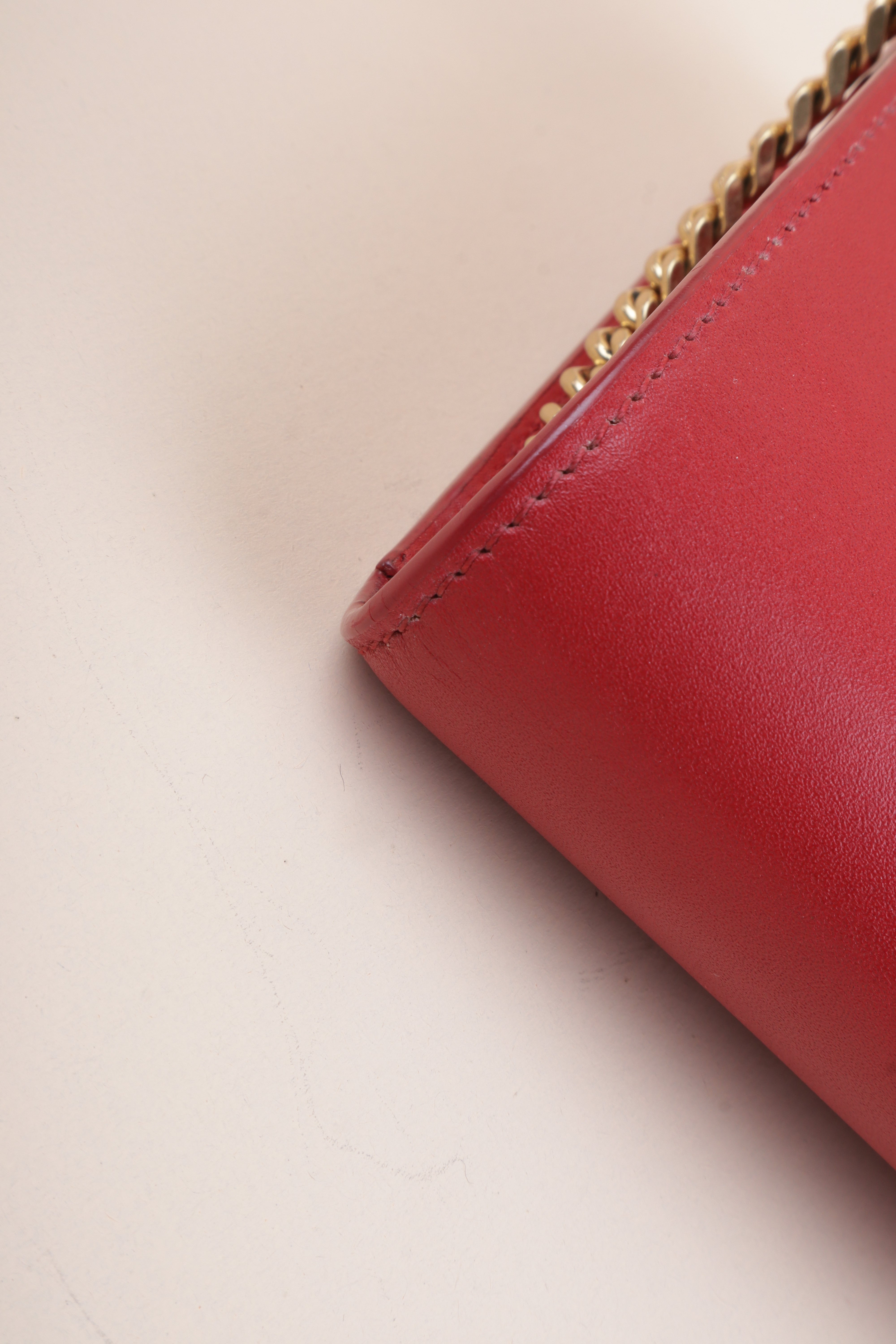 YSL Red Kate Tassel Chain Wallet