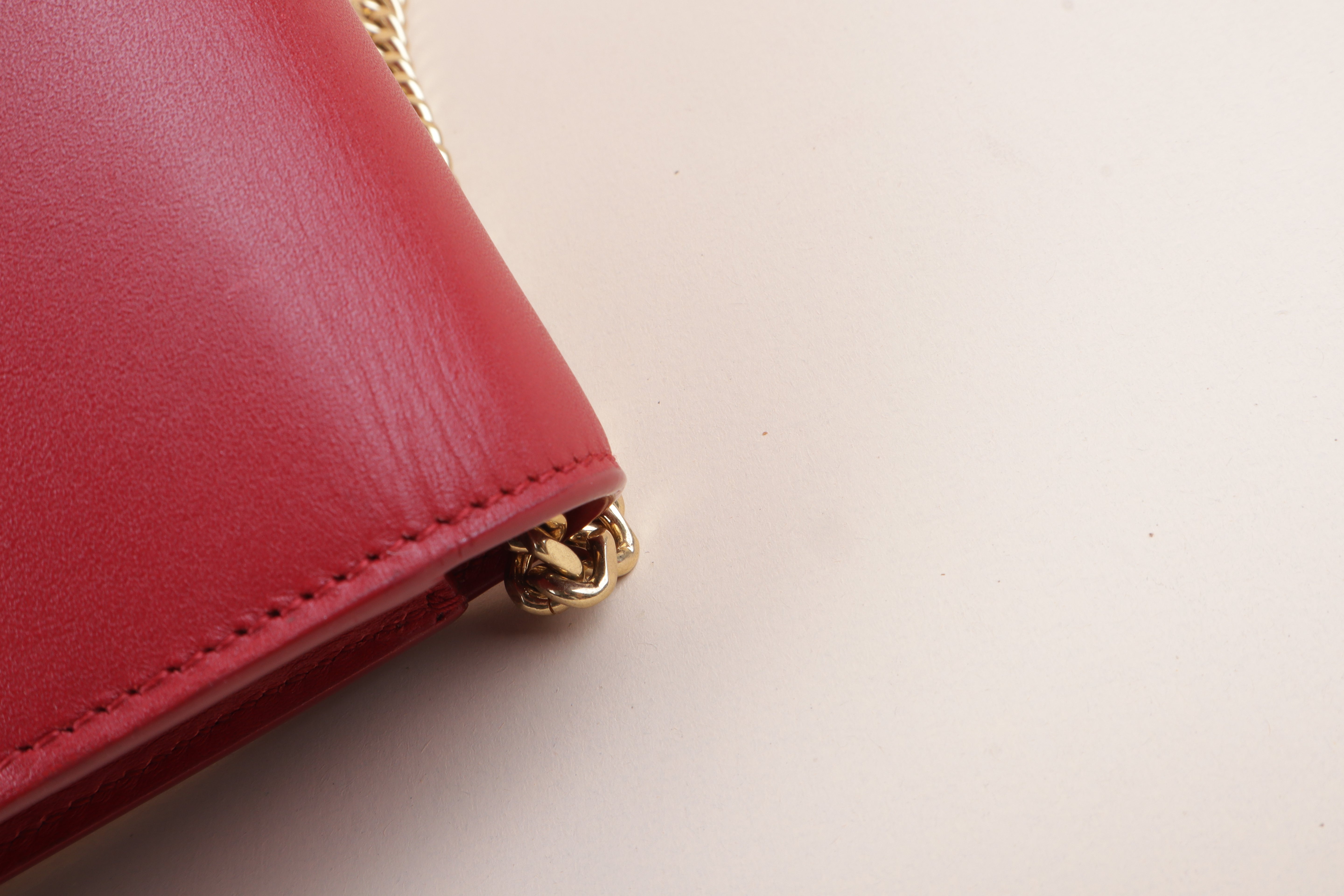 YSL Red Kate Tassel Chain Wallet
