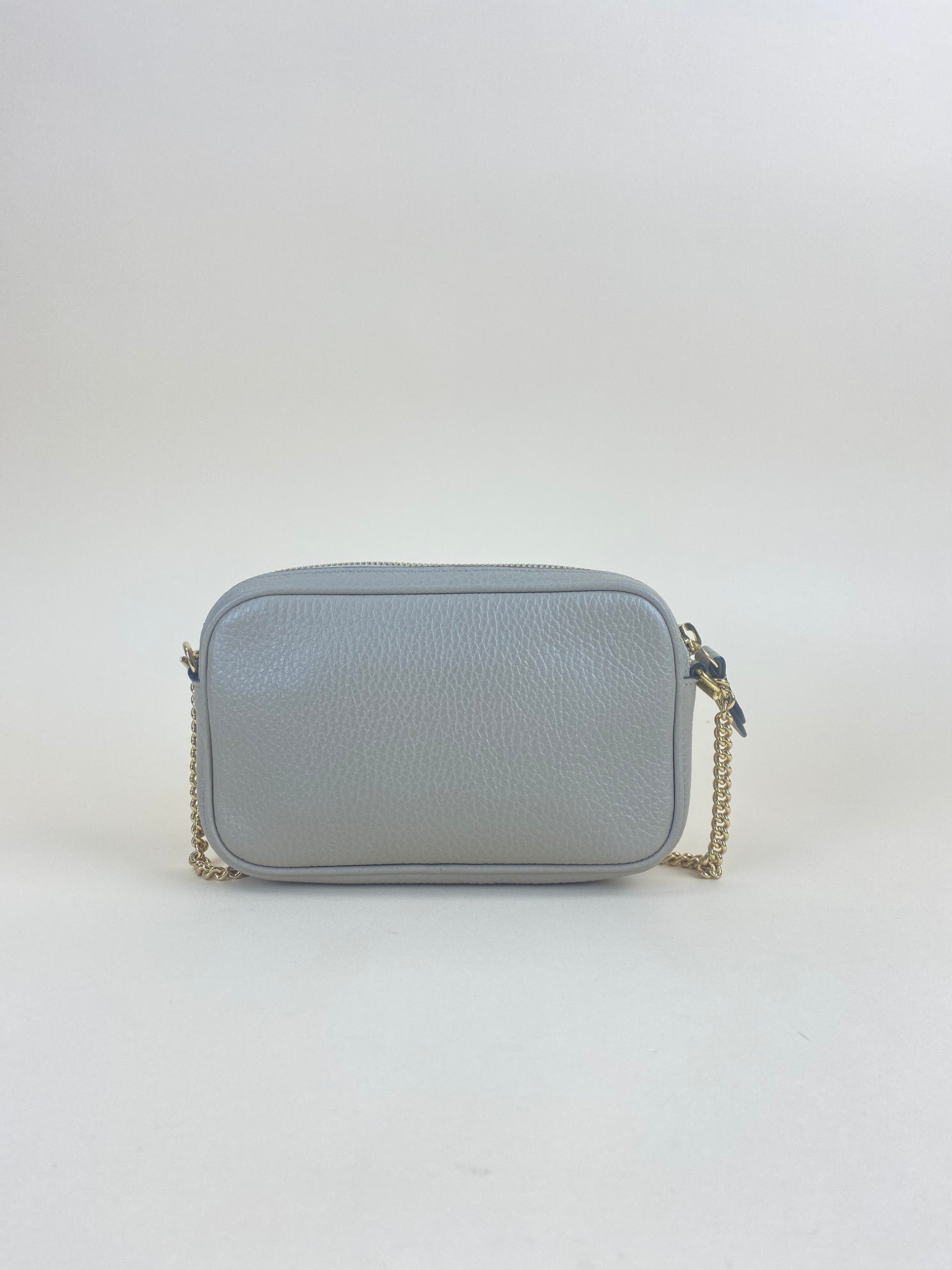 Gucci Beige GG Marmont Mini Camera Bag with Chain