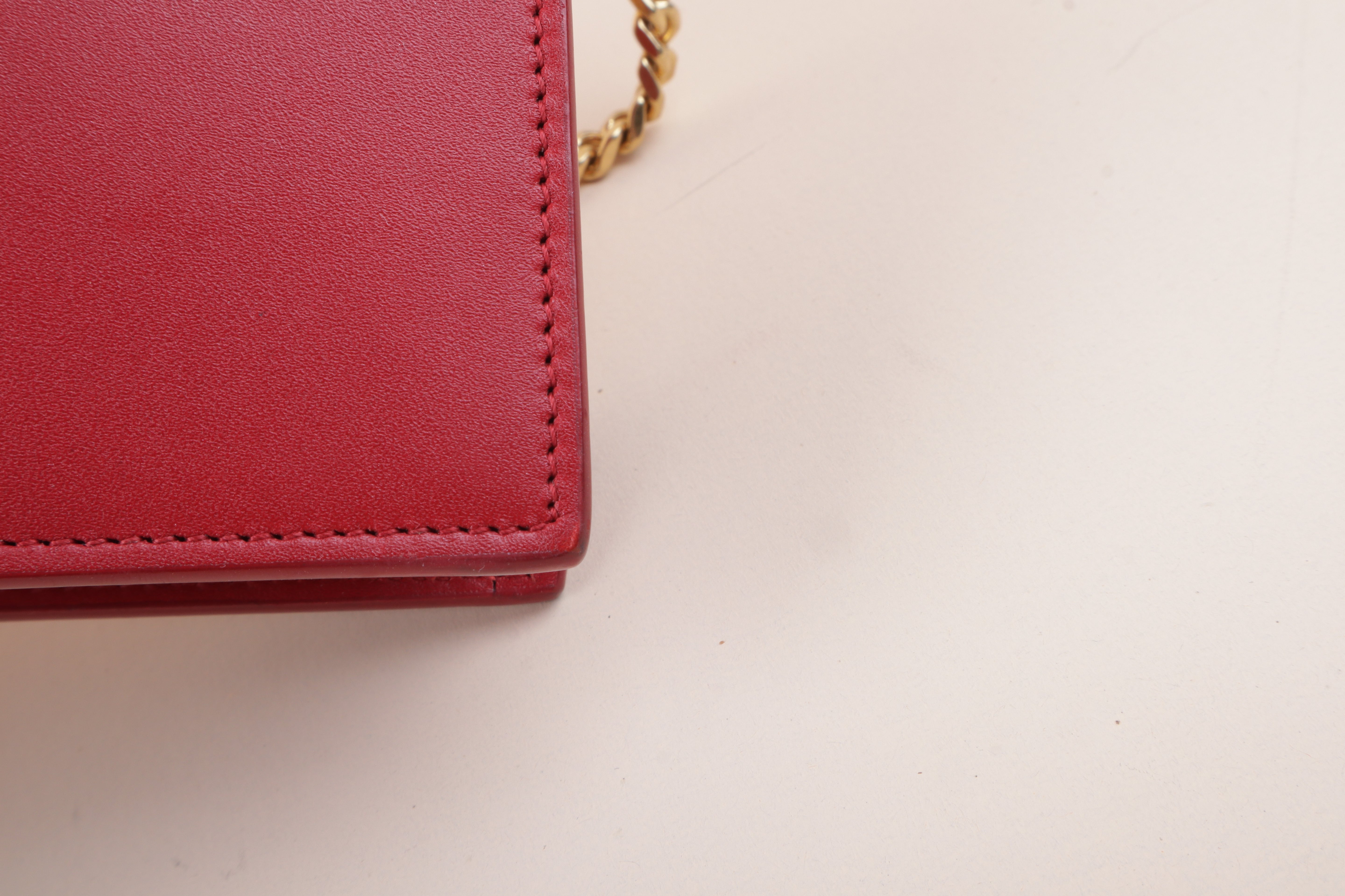 YSL Red Kate Tassel Chain Wallet