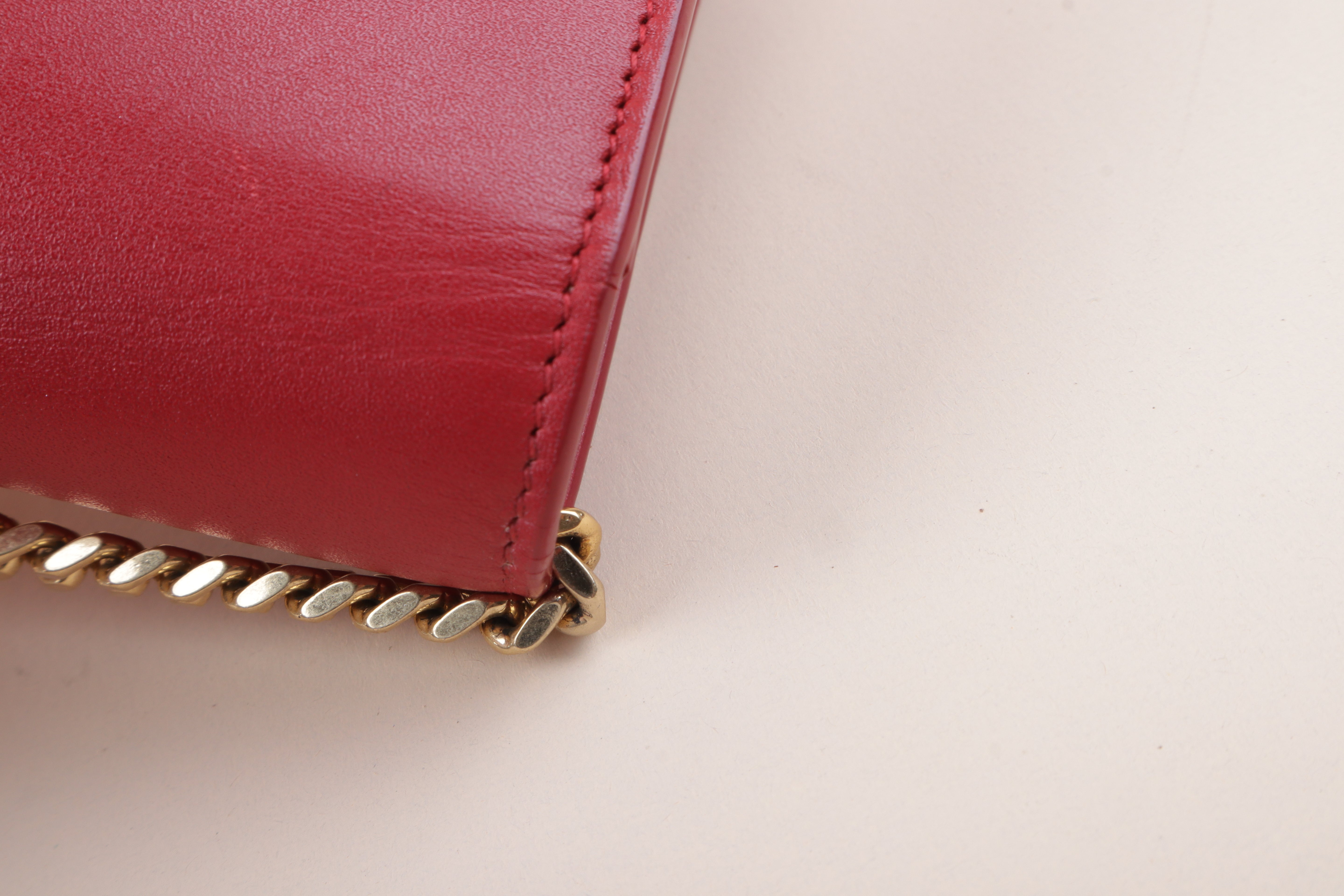 YSL Red Kate Tassel Chain Wallet