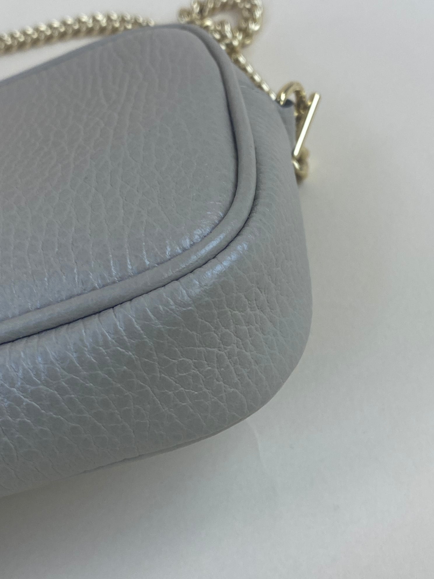 Gucci Beige GG Marmont Mini Camera Bag with Chain