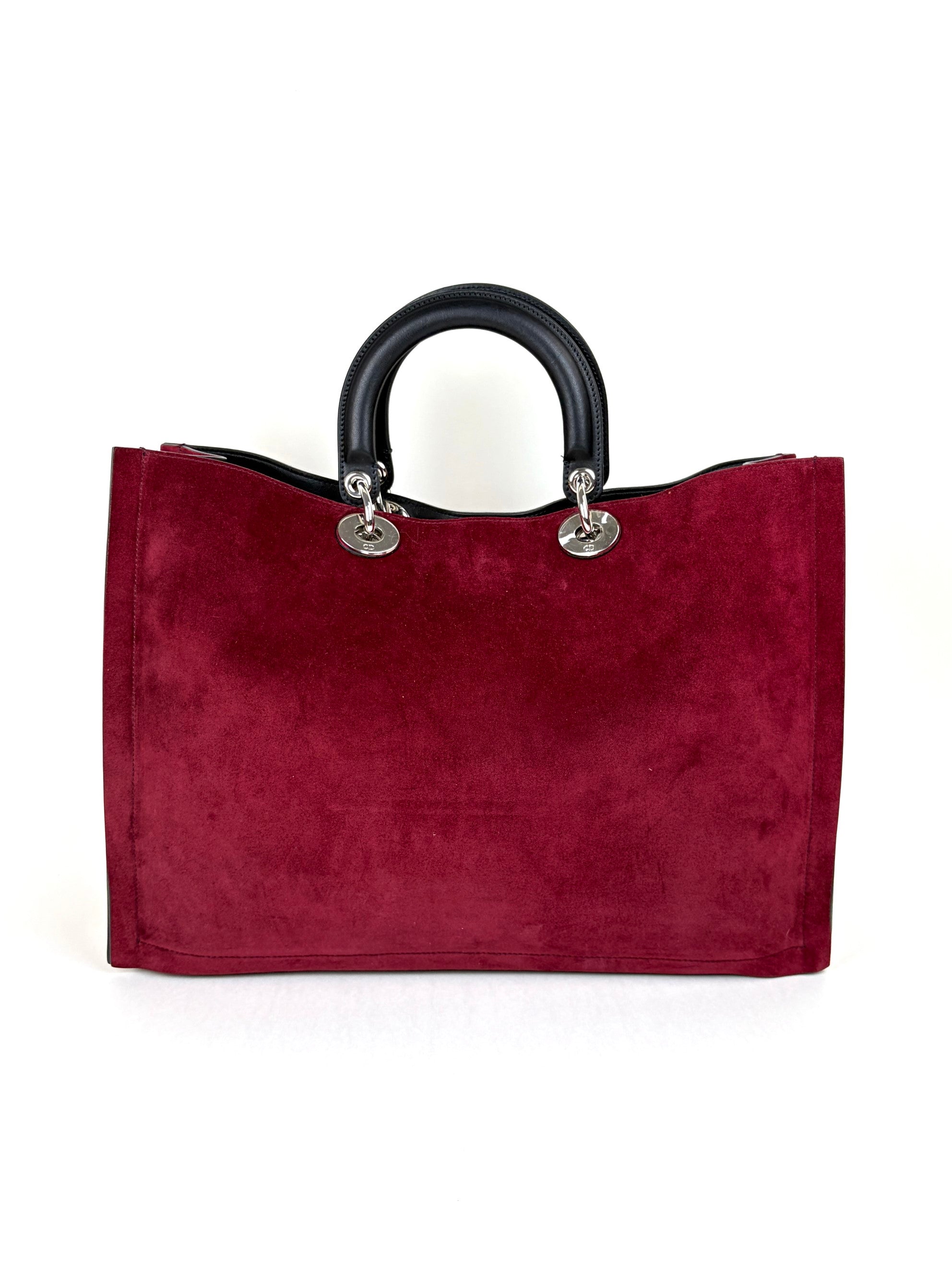 Dior Burgandy suede diorissimo large tote bag