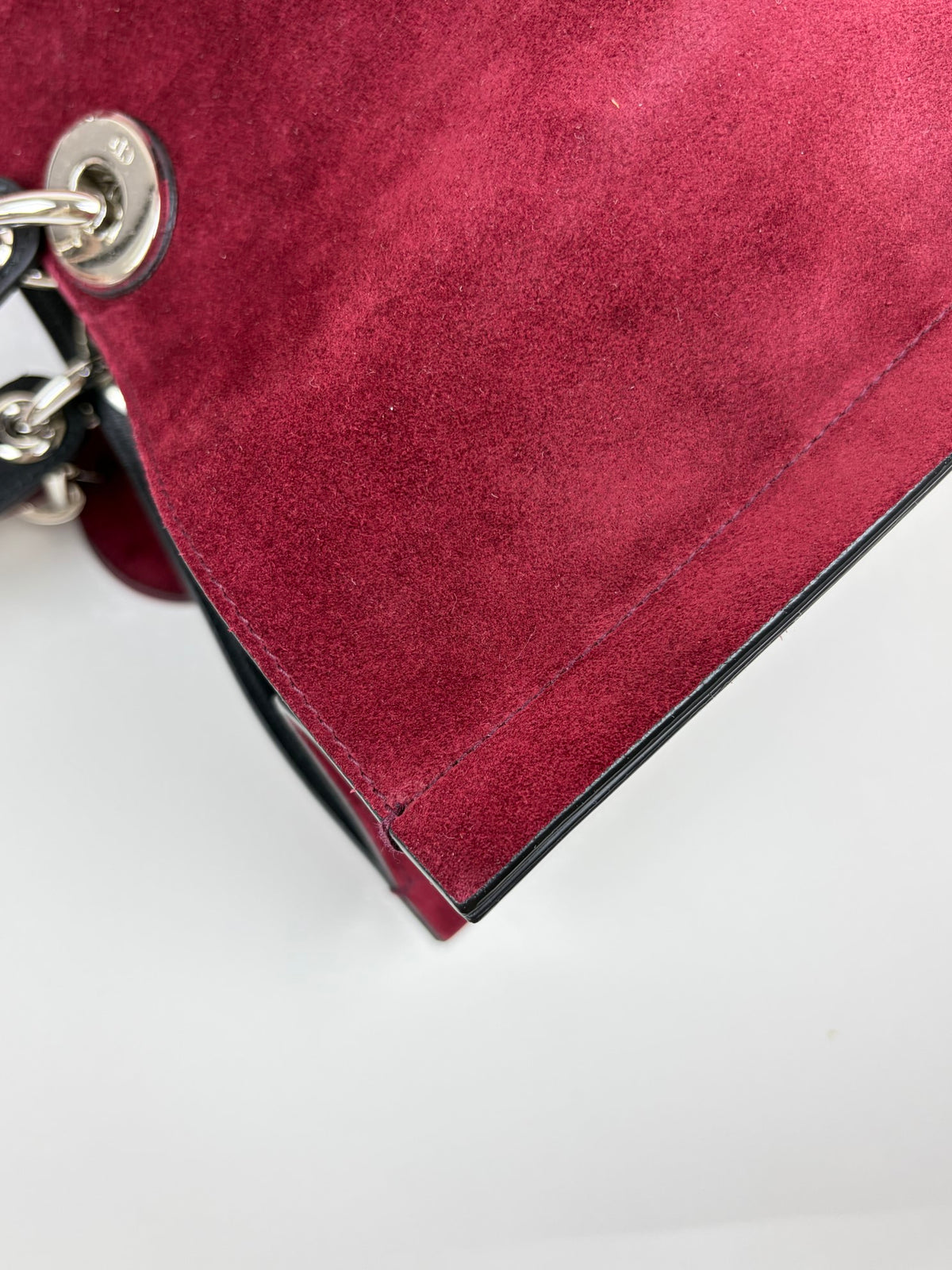 Dior Burgandy suede diorissimo large tote bag
