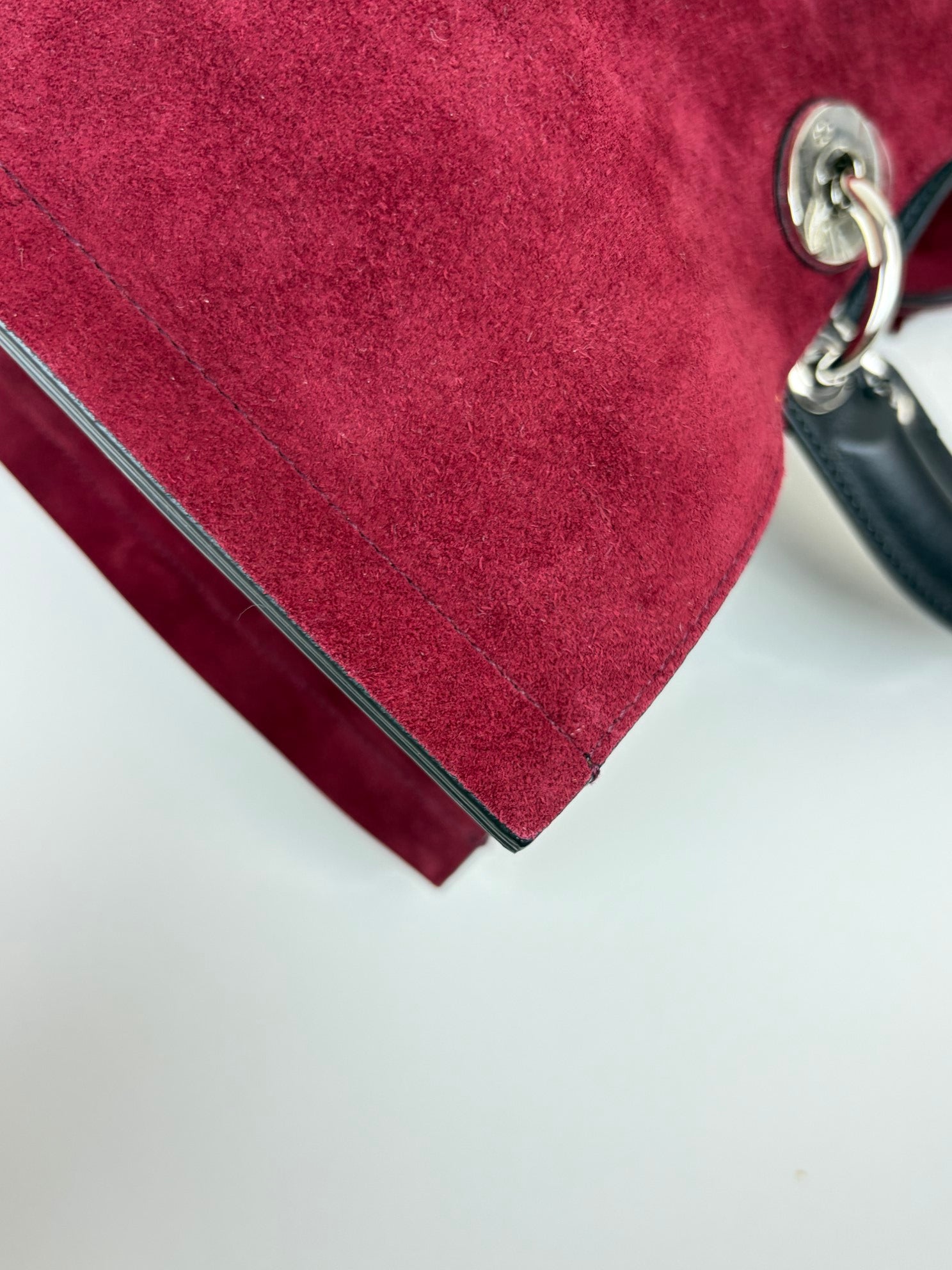 Dior Burgandy suede diorissimo large tote bag