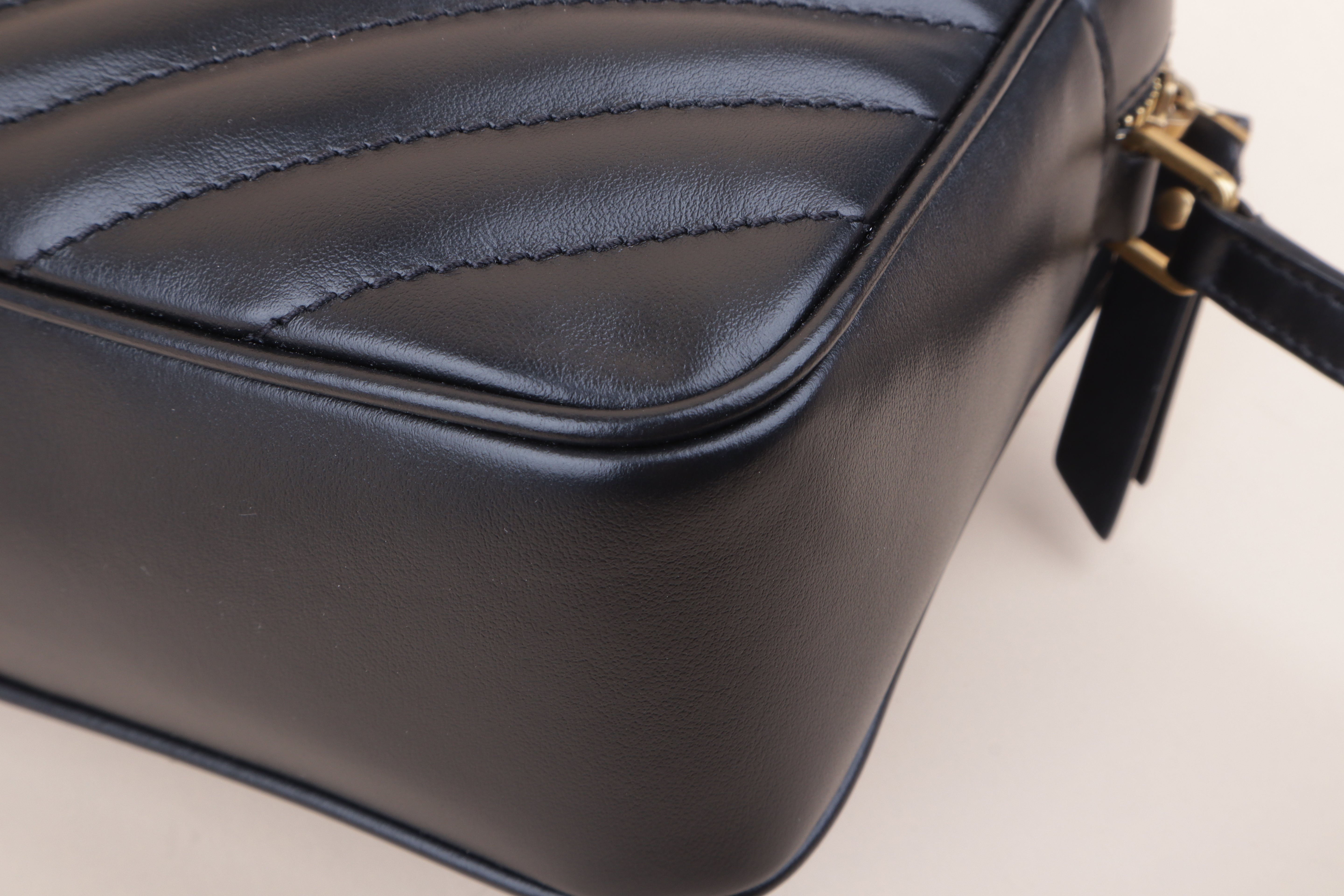 YSL Black Lou Camera Crossbody Bag
