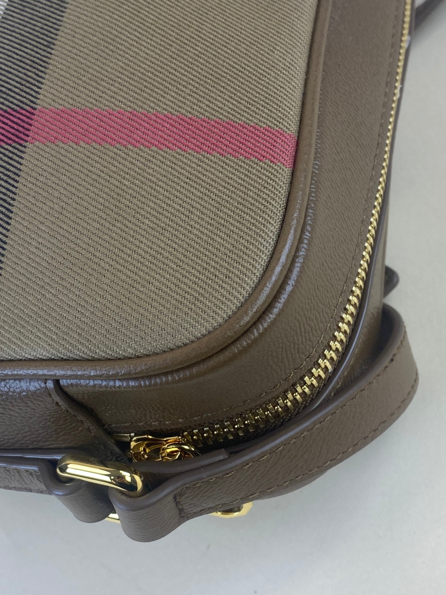 Burberry Earth House Check Medium Camera Bag