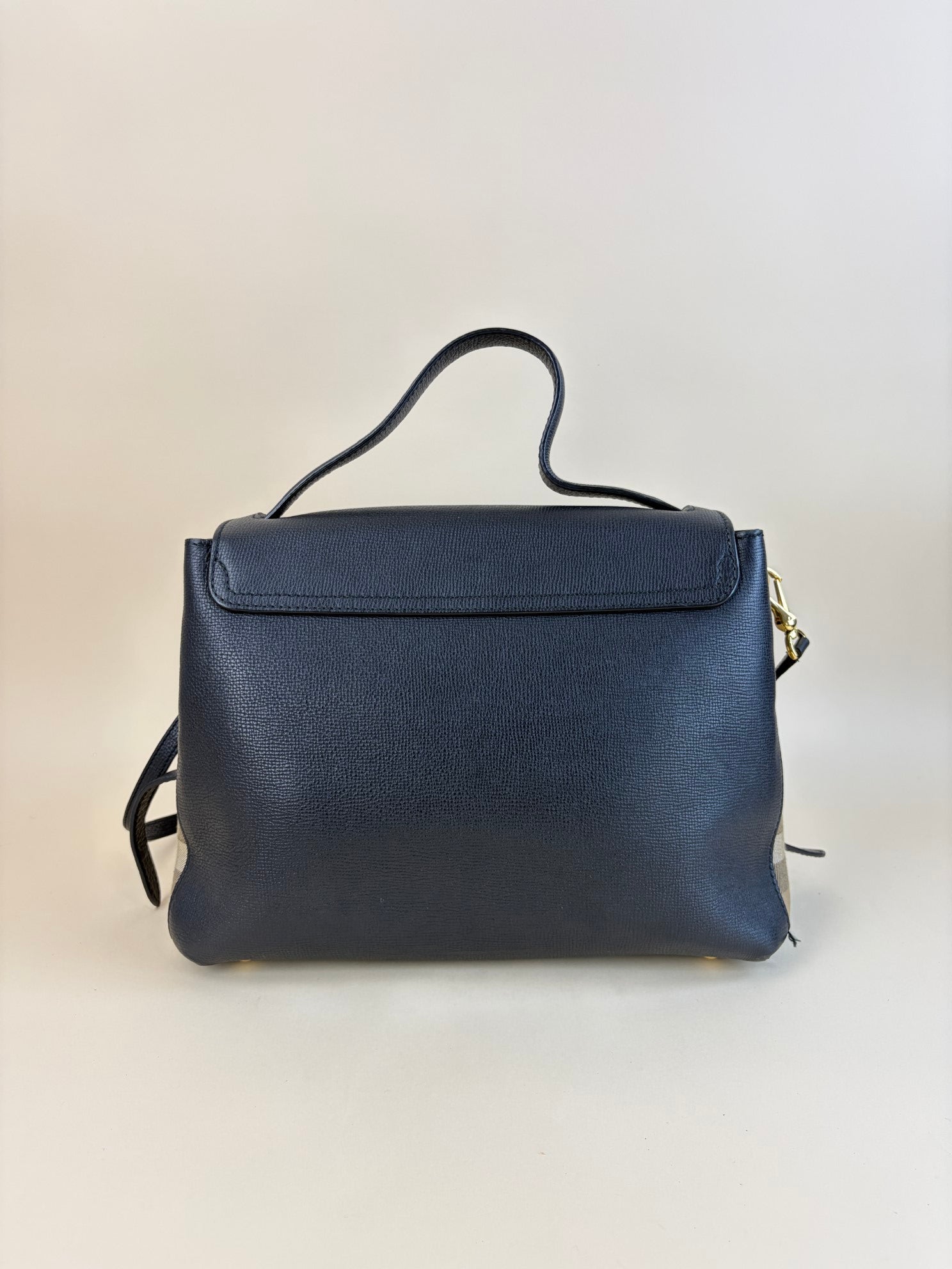 Burberry black Derby House Check Camberley Medium Satchel Bag
