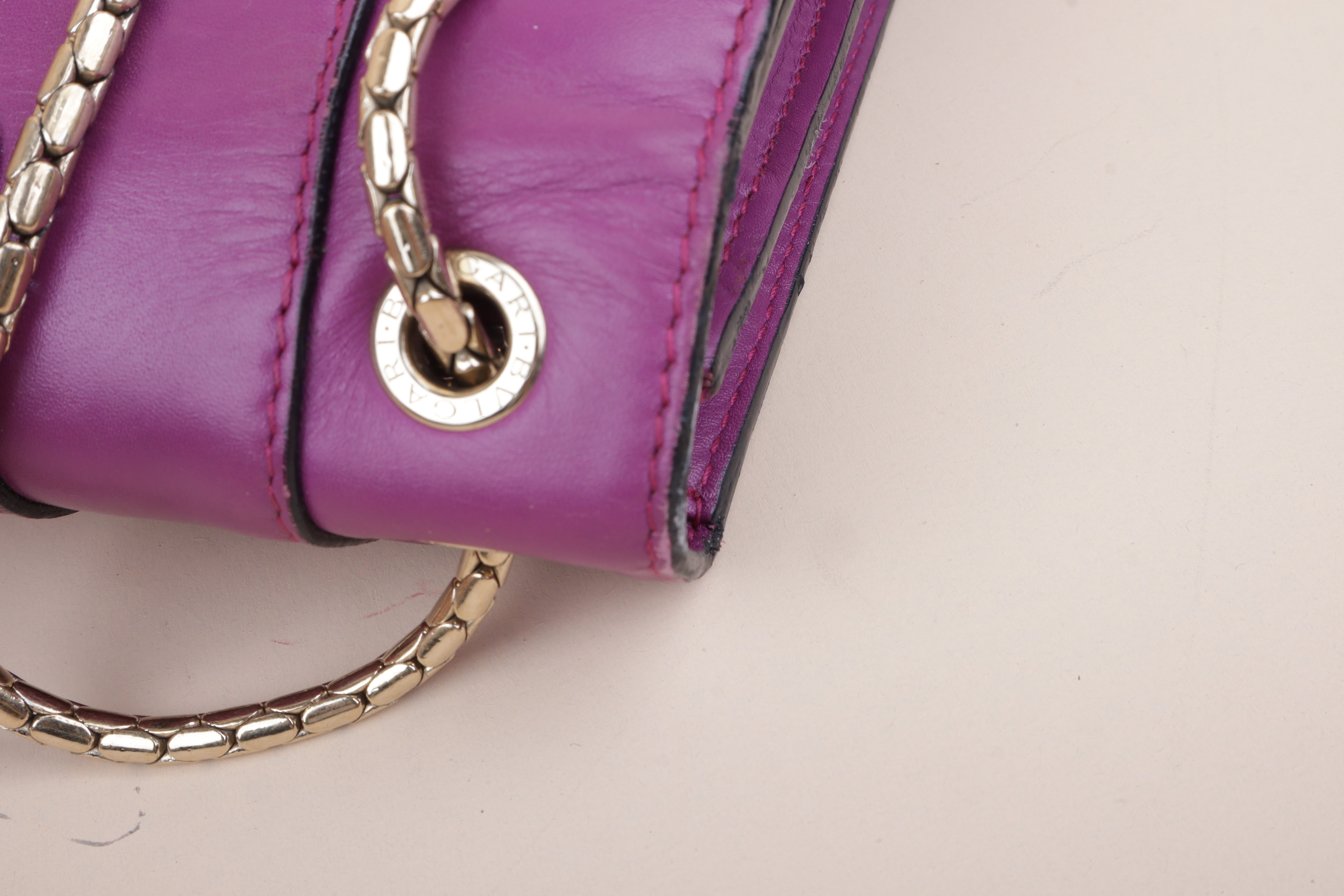 Bvlgari Purple Serpenti Forever Large Shoulder Bag