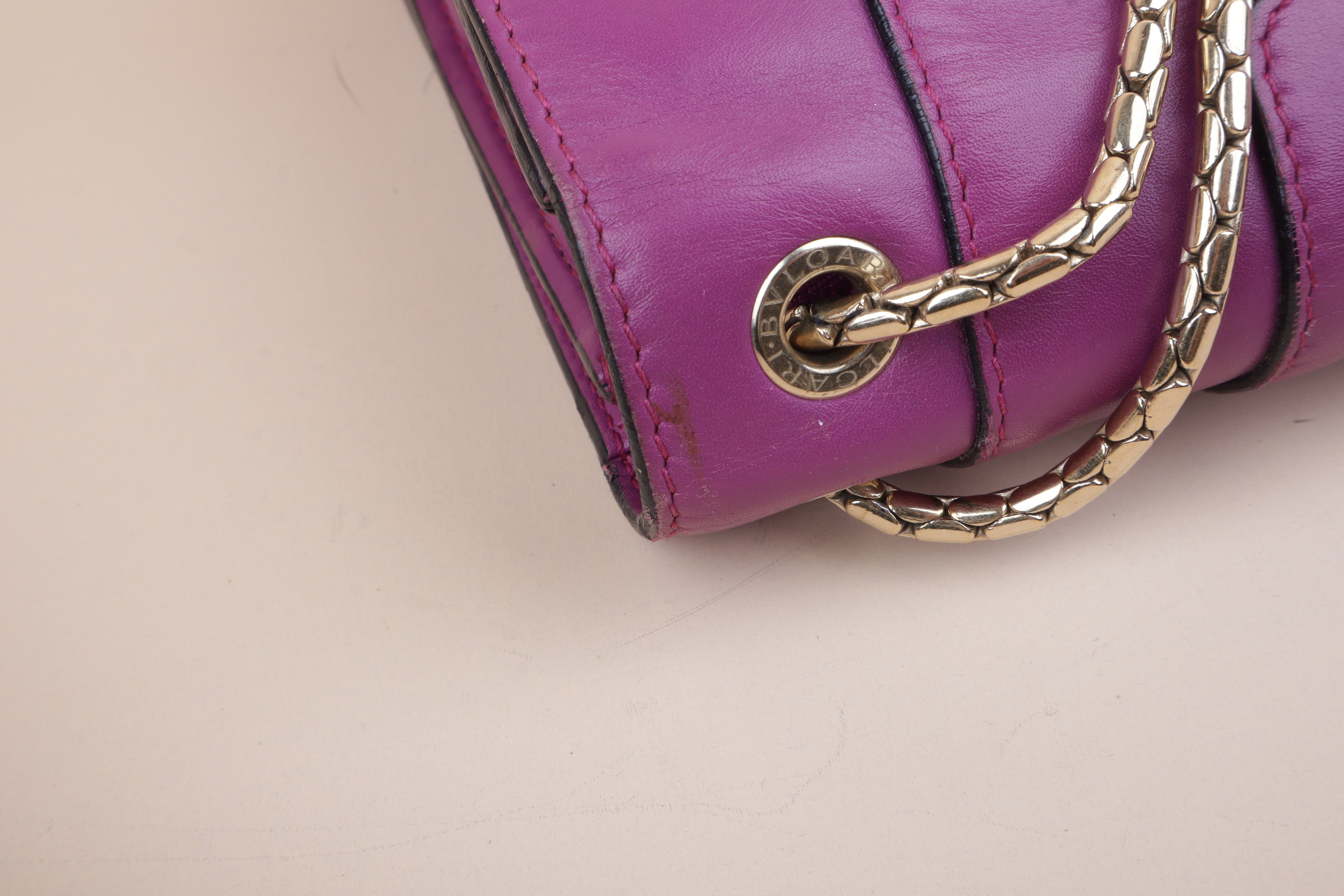 Bvlgari Purple Serpenti Forever Large Shoulder Bag