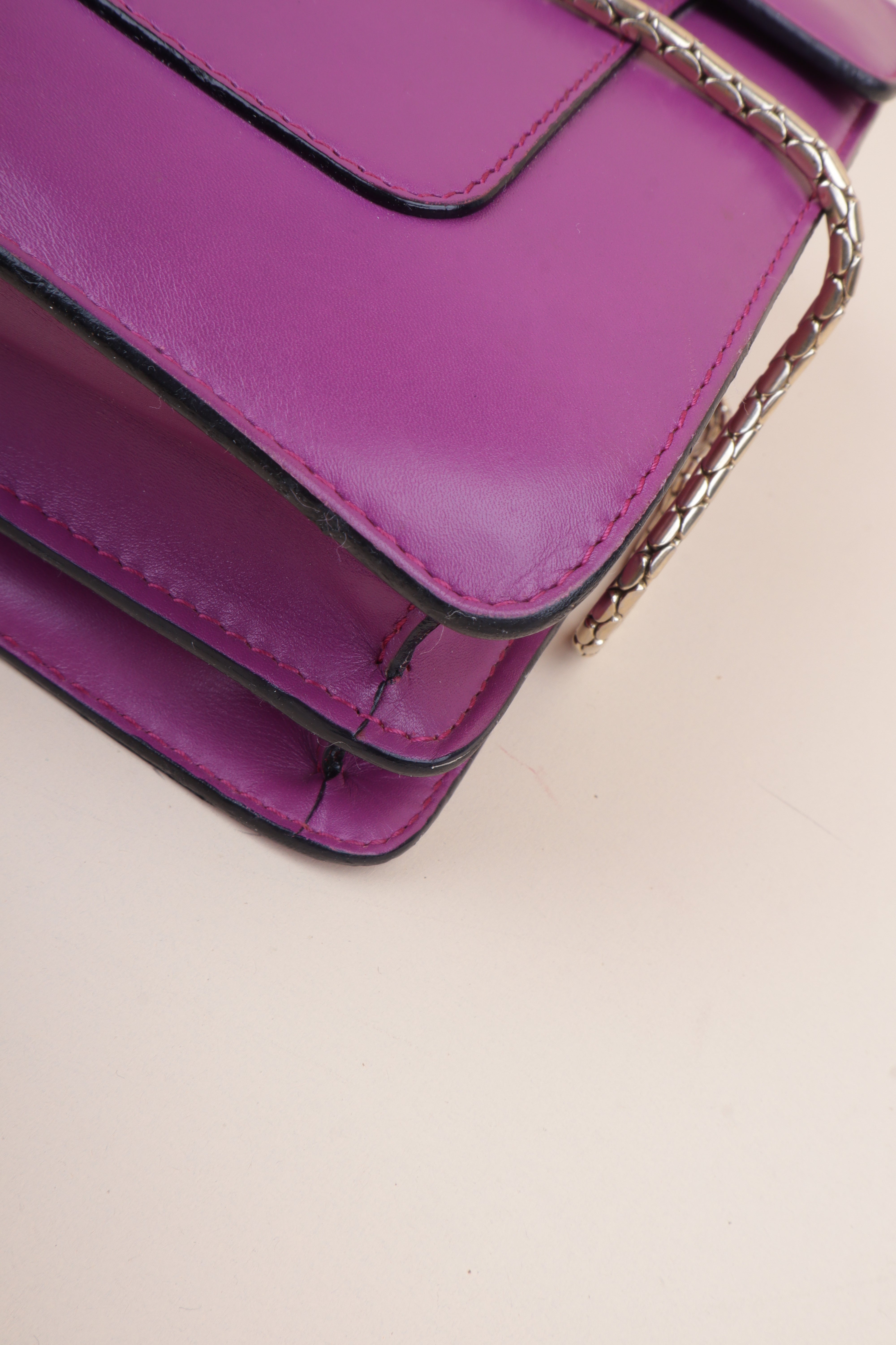 Bvlgari Purple Serpenti Forever Large Shoulder Bag