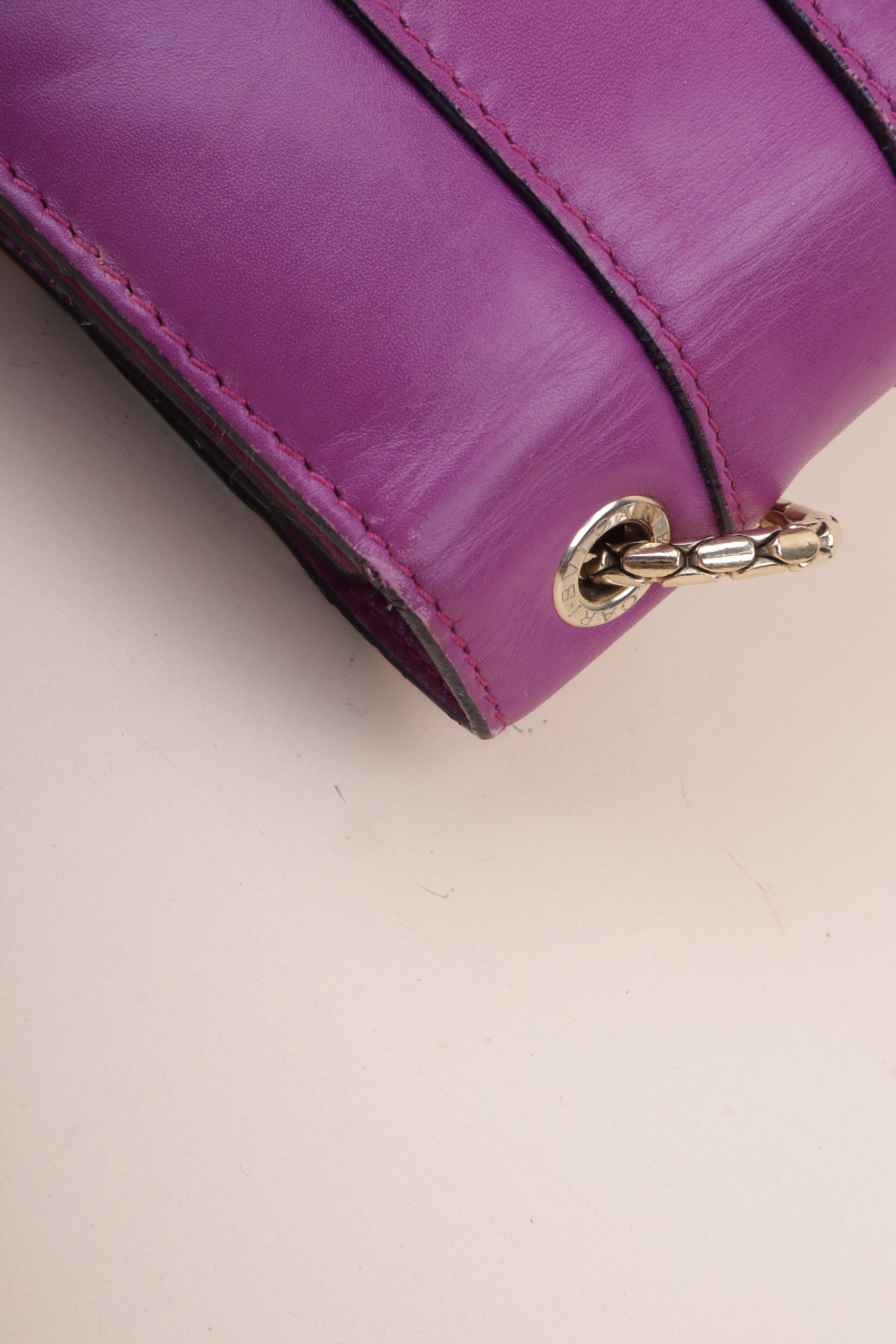 Bvlgari Purple Serpenti Forever Large Shoulder Bag
