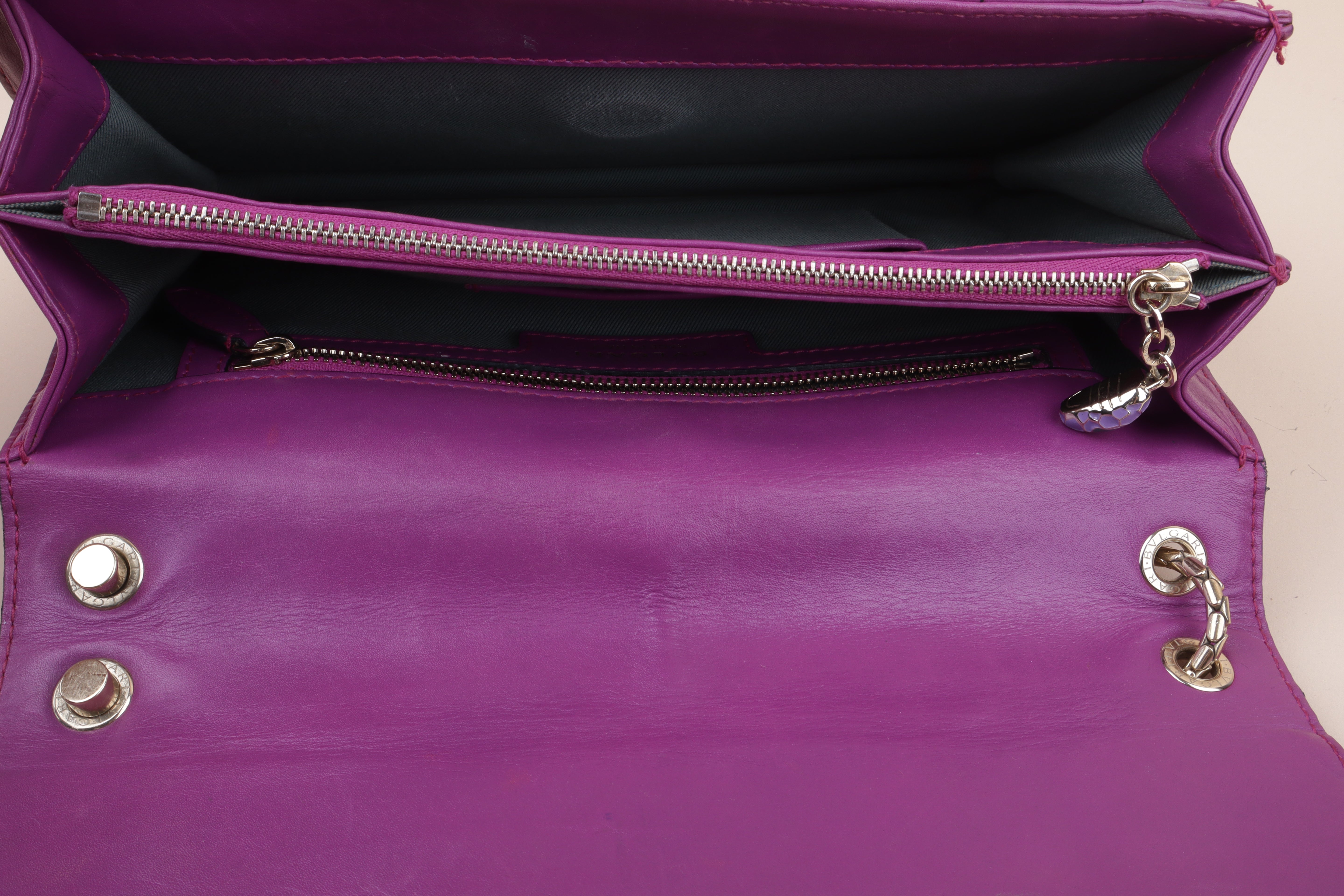 Bvlgari Purple Serpenti Forever Large Shoulder Bag