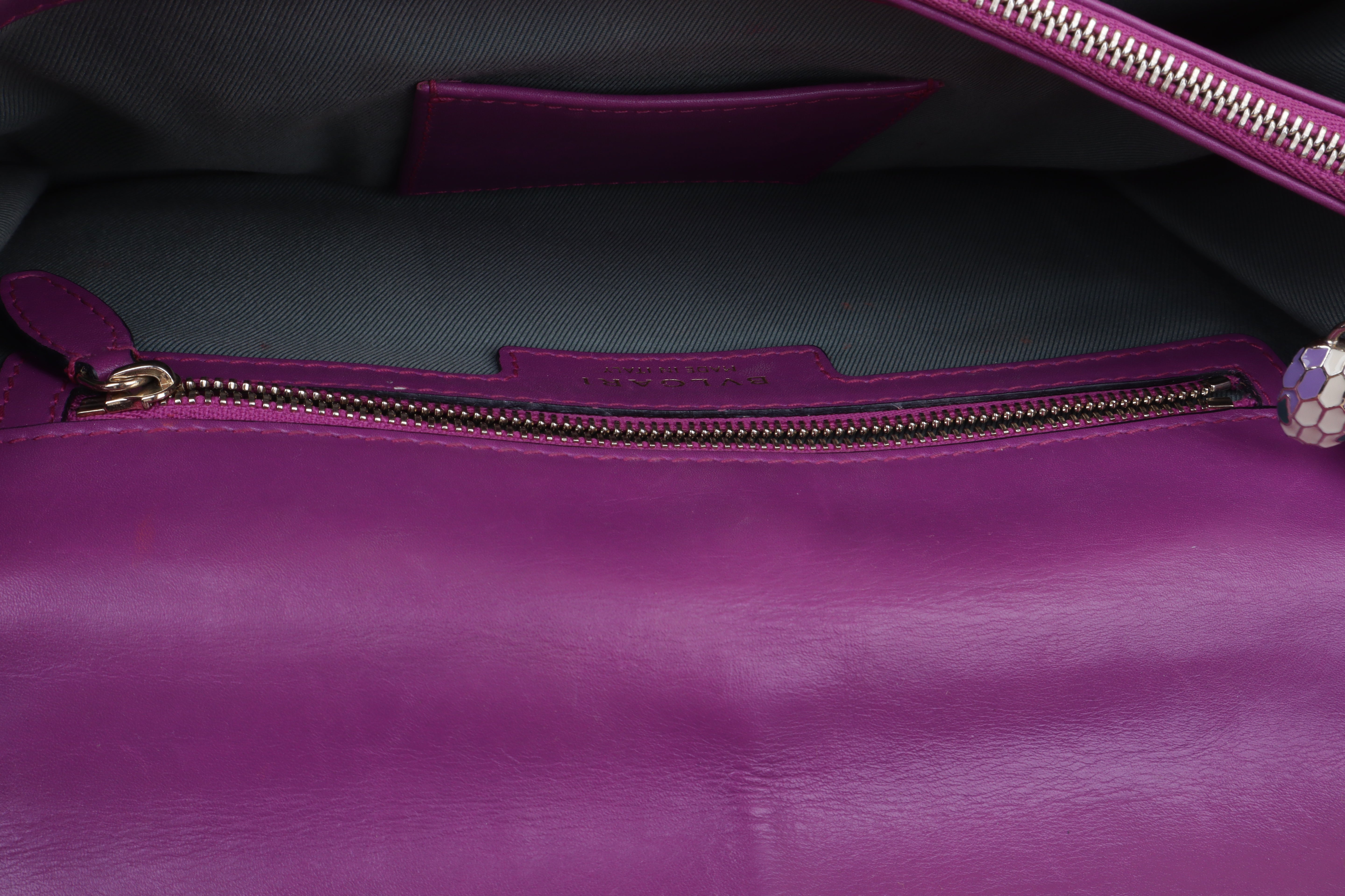 Bvlgari Purple Serpenti Forever Large Shoulder Bag