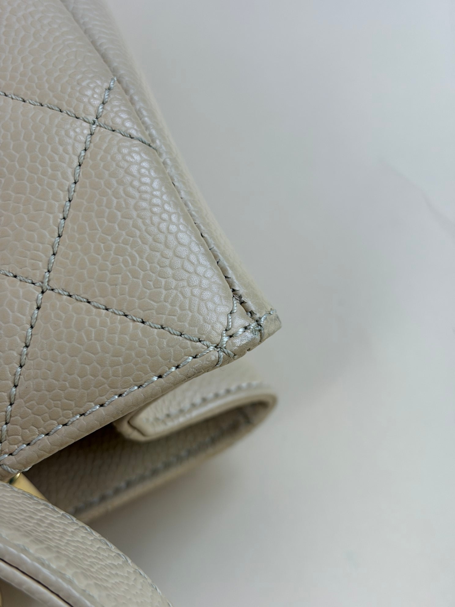 Chanel Beige Quilted Grand Shopping Bag