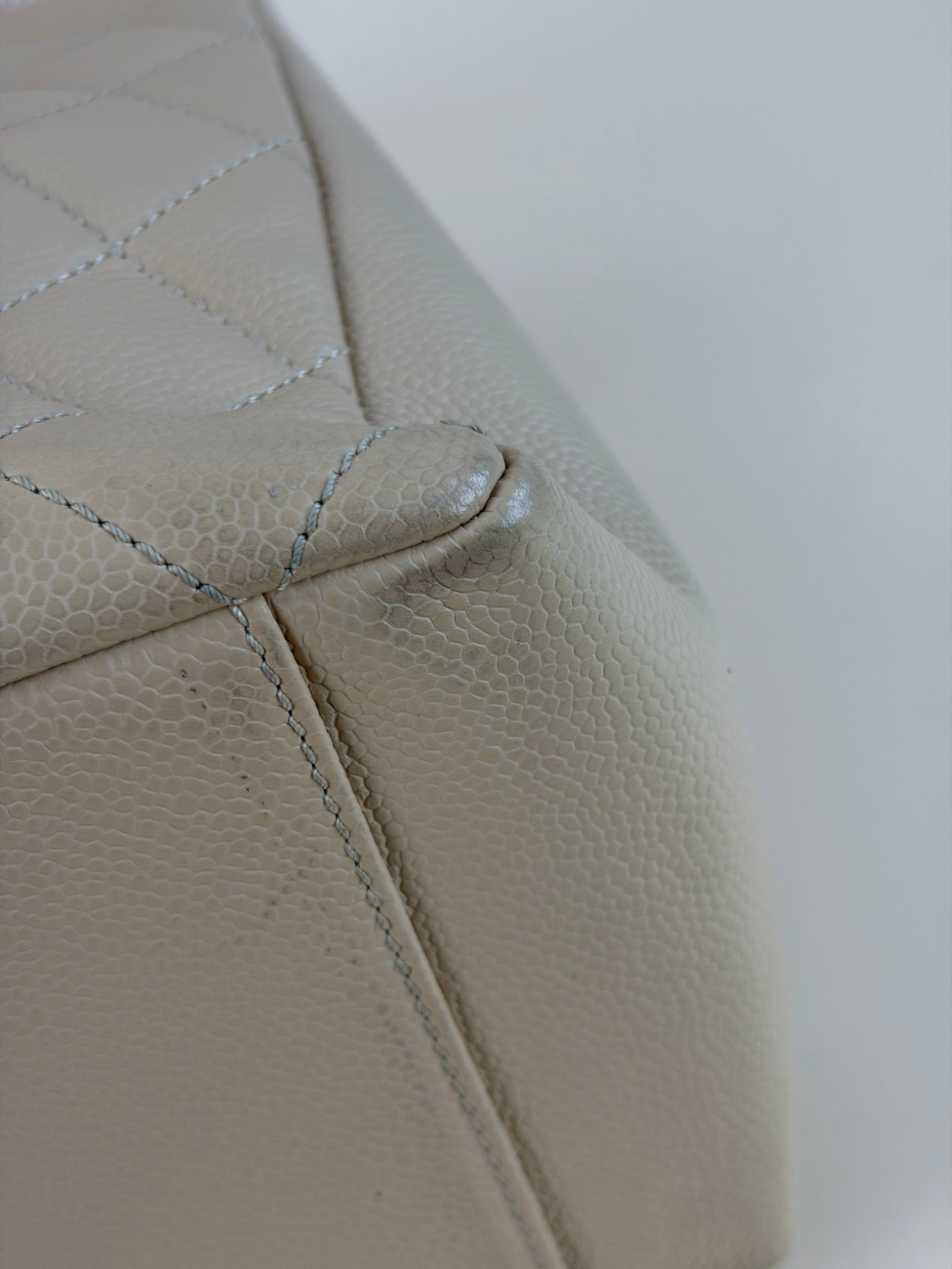 Chanel Beige Quilted Grand Shopping Bag