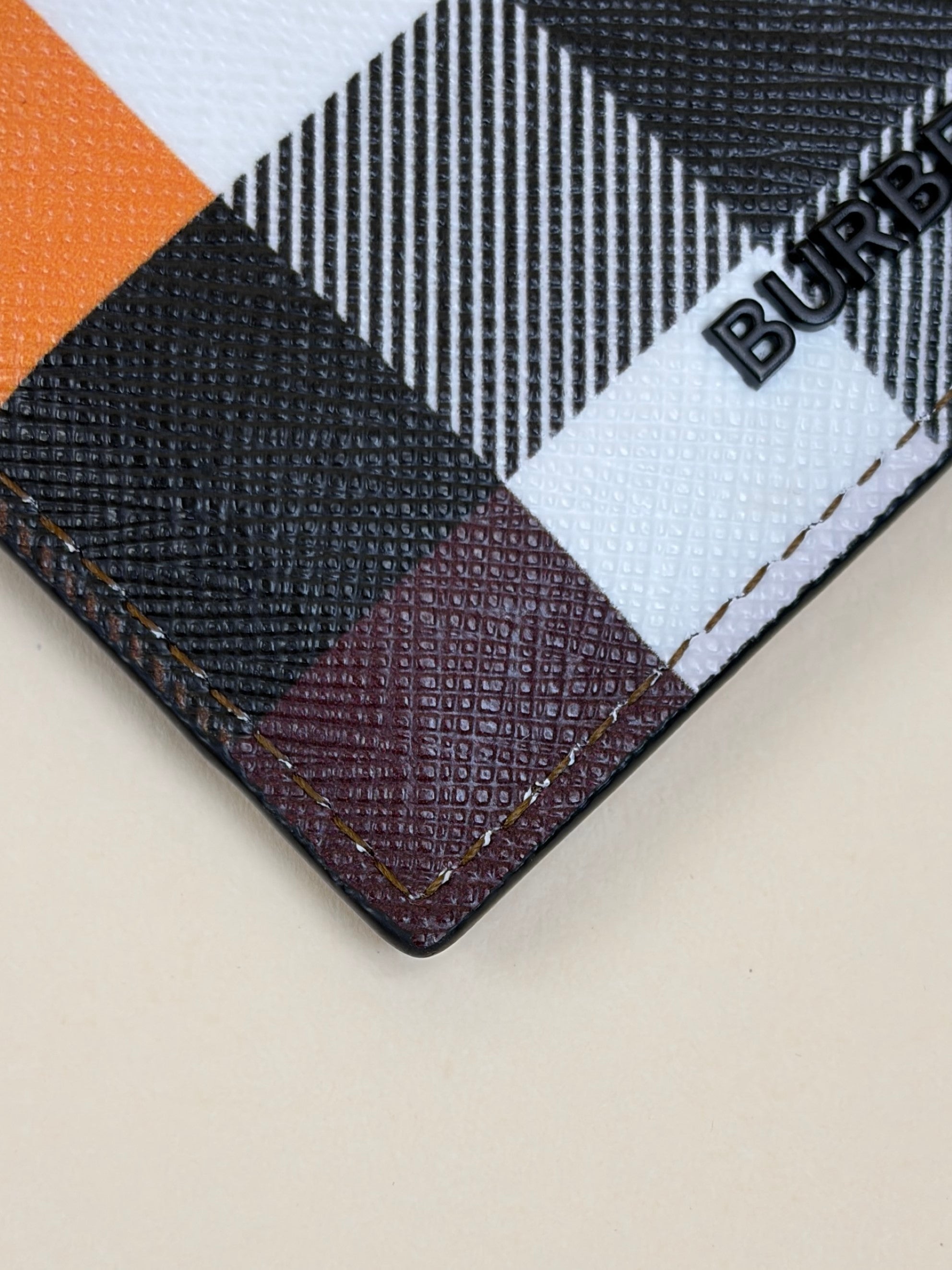 Burberry multicolor Sandon check and leather card holder