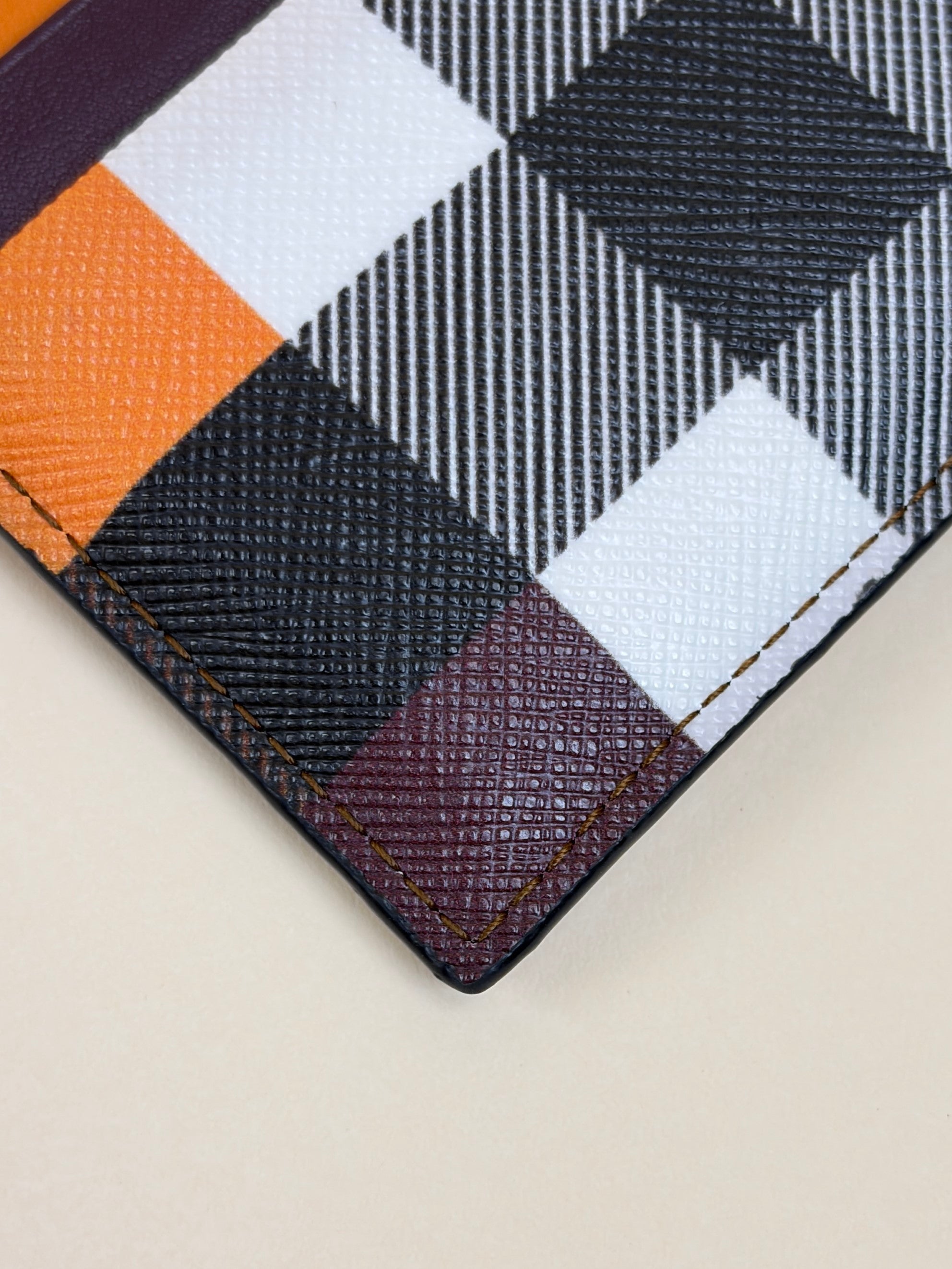Burberry multicolor Sandon check and leather card holder