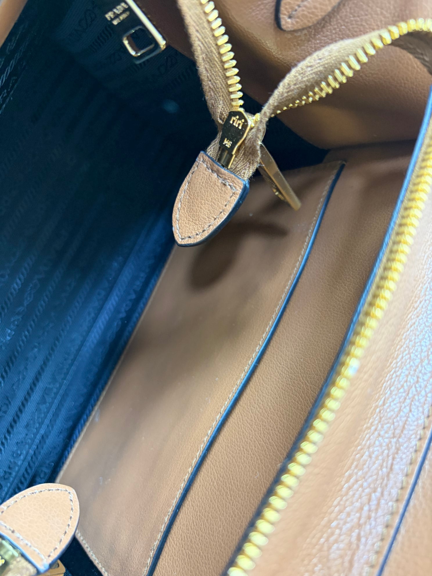 Prada Camel Limited Twin Pocket Small Tote Bag