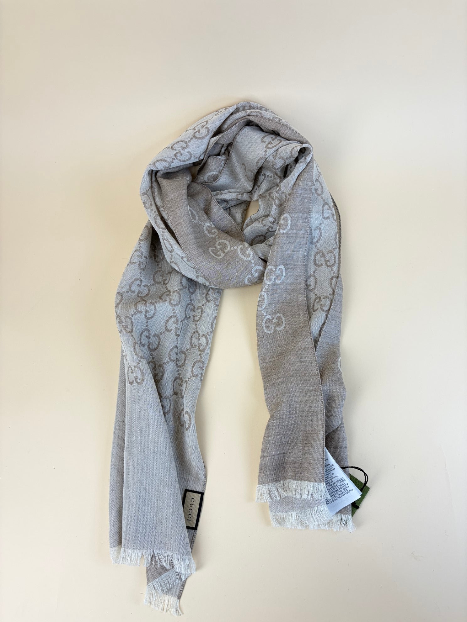 Gucci Sand GG Monogram - Wool Scarf