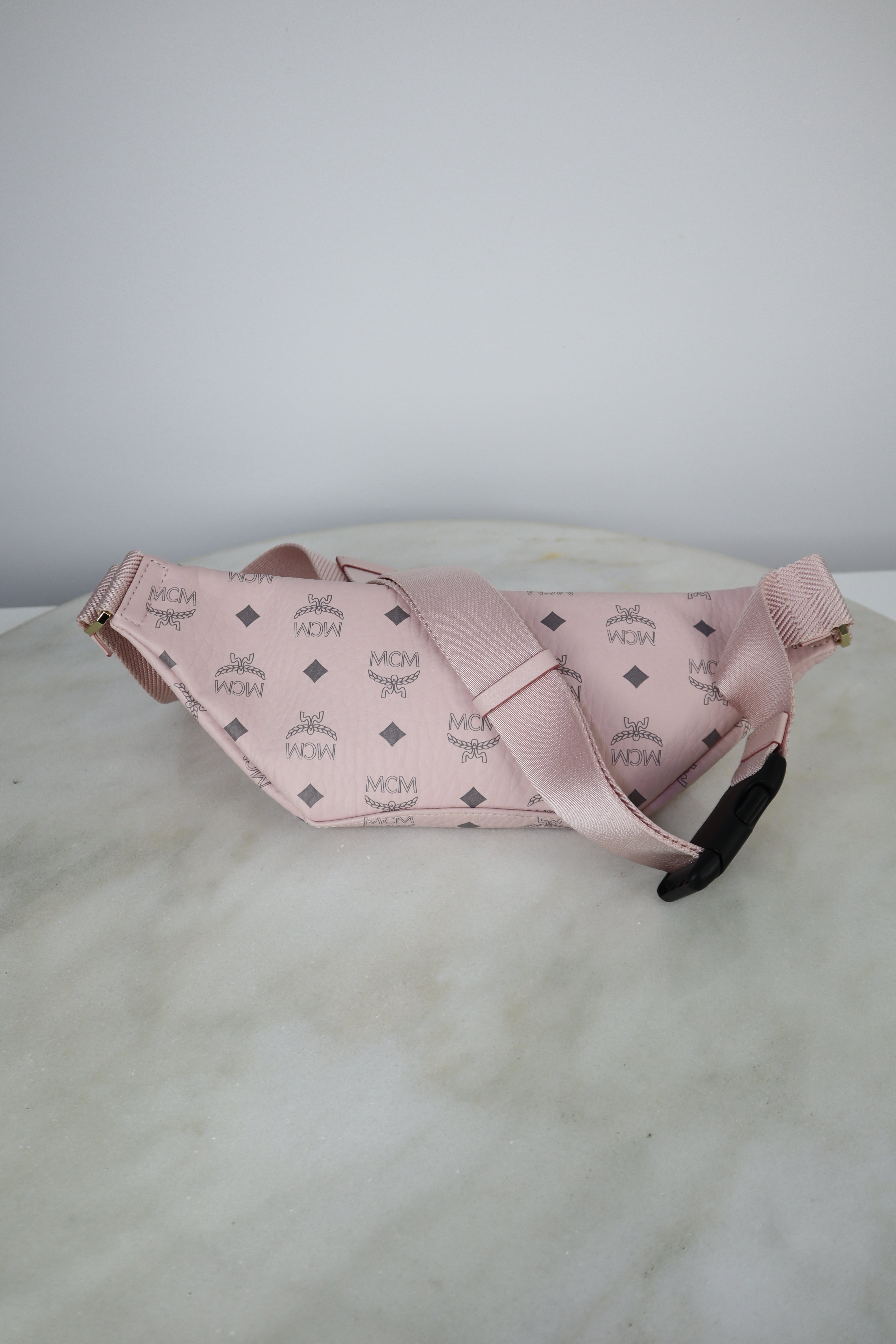 MCM Baby Pink Visetos Fursten Belt Bag