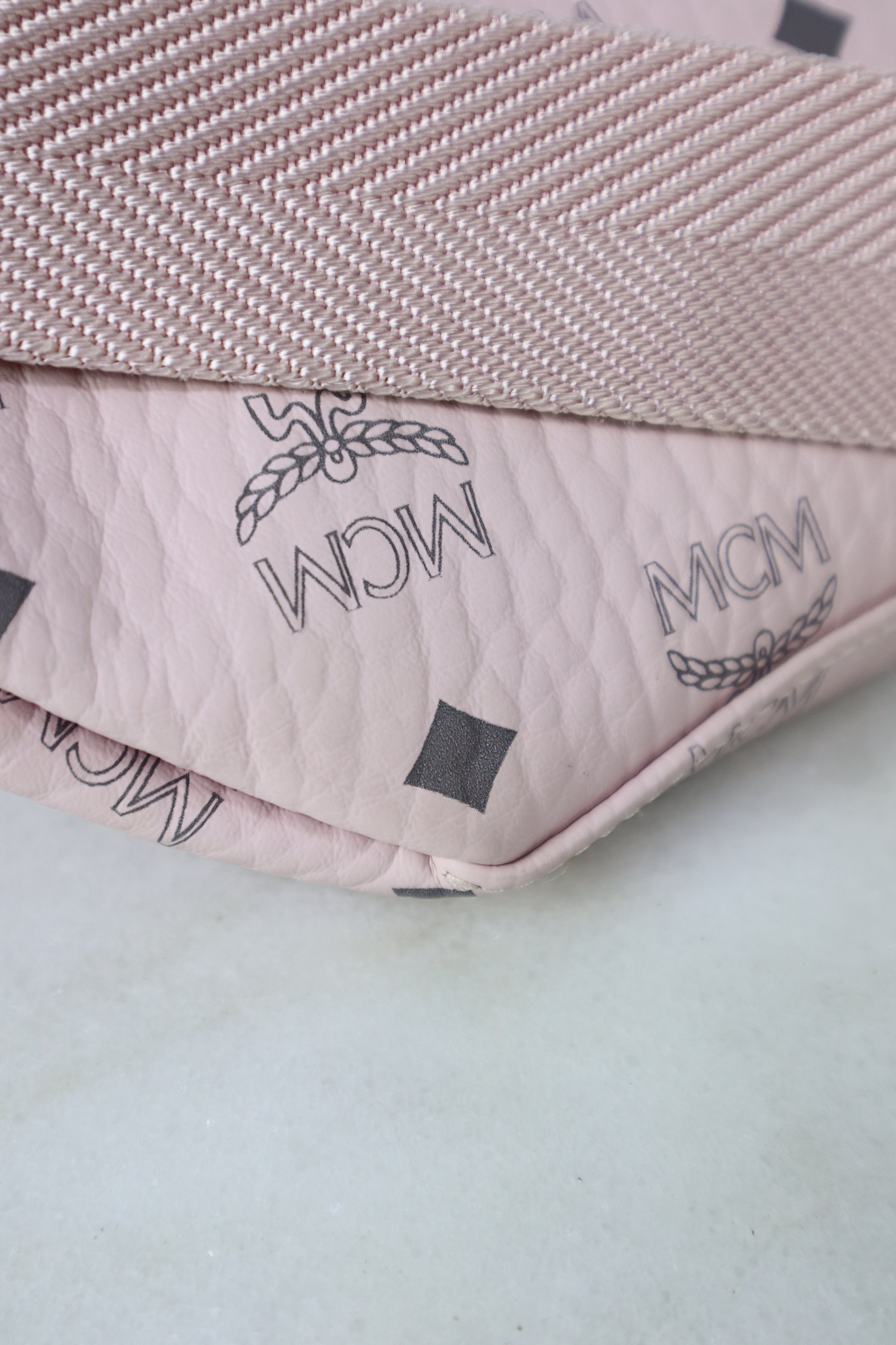 MCM Baby Pink Visetos Fursten Belt Bag